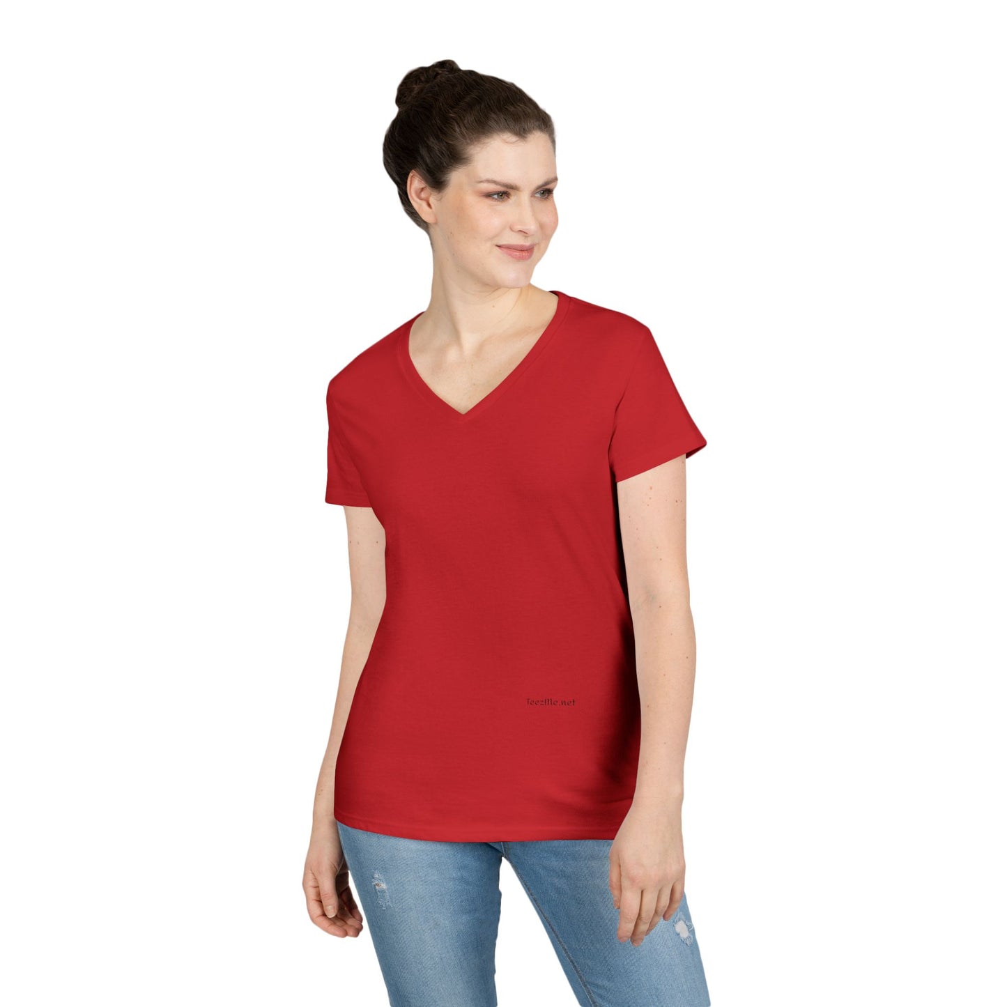 Angel Wings (back) - Ladies' V-Neck T-Shirt 100% cotton