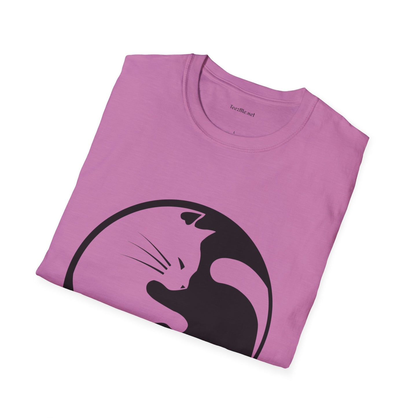 Yin Yang Cat3 Unisex Soft T-Shirt 100% Cotton Graphic