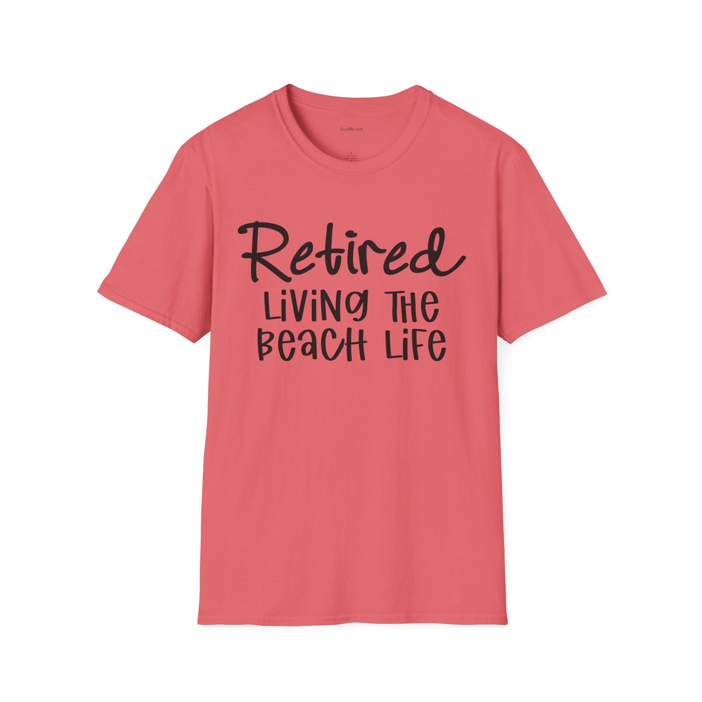 Retired Living the Beach Life - Unisex Softstyle T-Shirt 100% Cotton Graphic