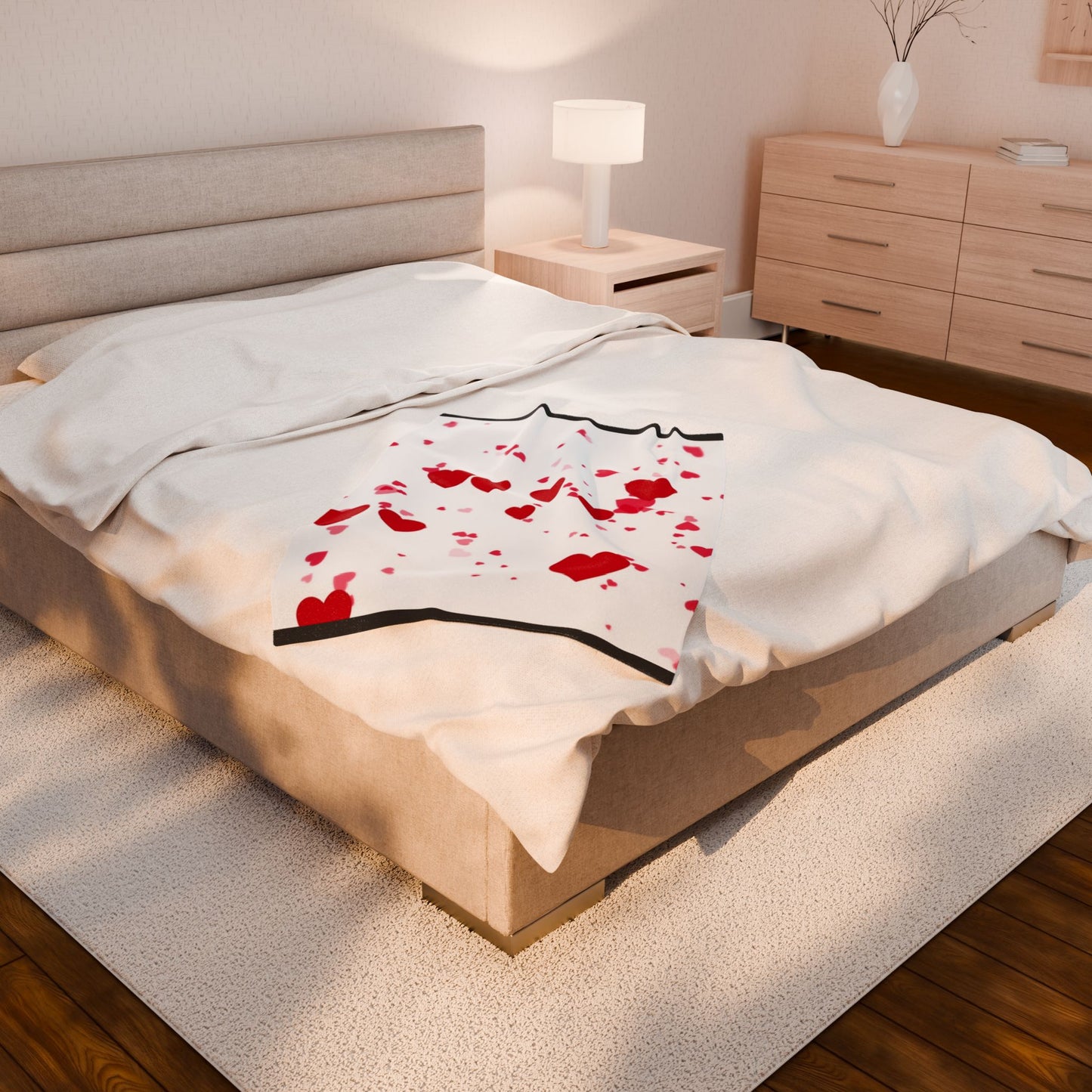 Hearts - Velveteen Plush Blanket Graphic