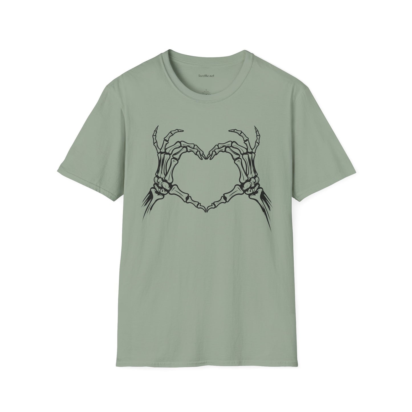 Skeleton Heart Hands Unisex Softstyle T-Shirt 100% Cotton