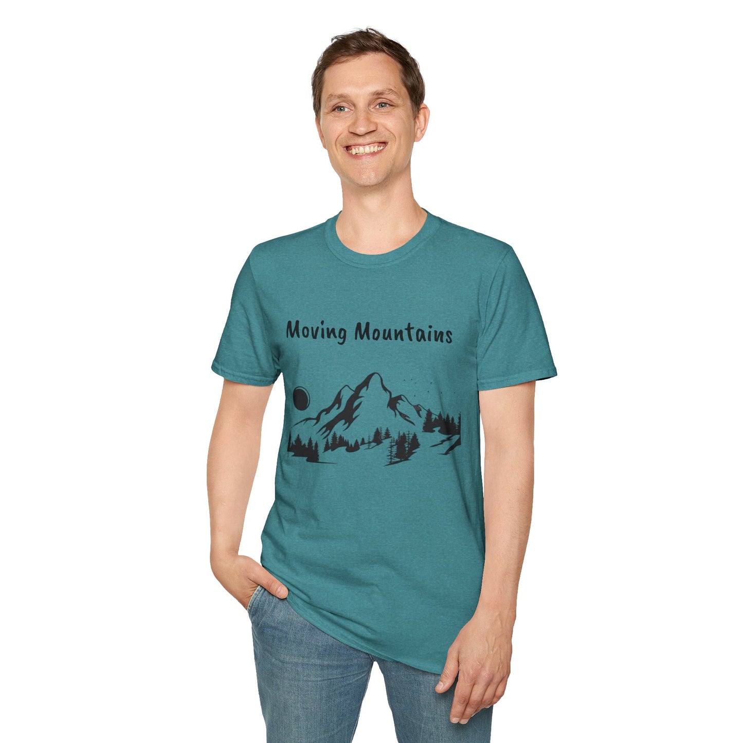 Moving Mountains - Unisex Softstyle T-Shirt 100% Cotton Graphic