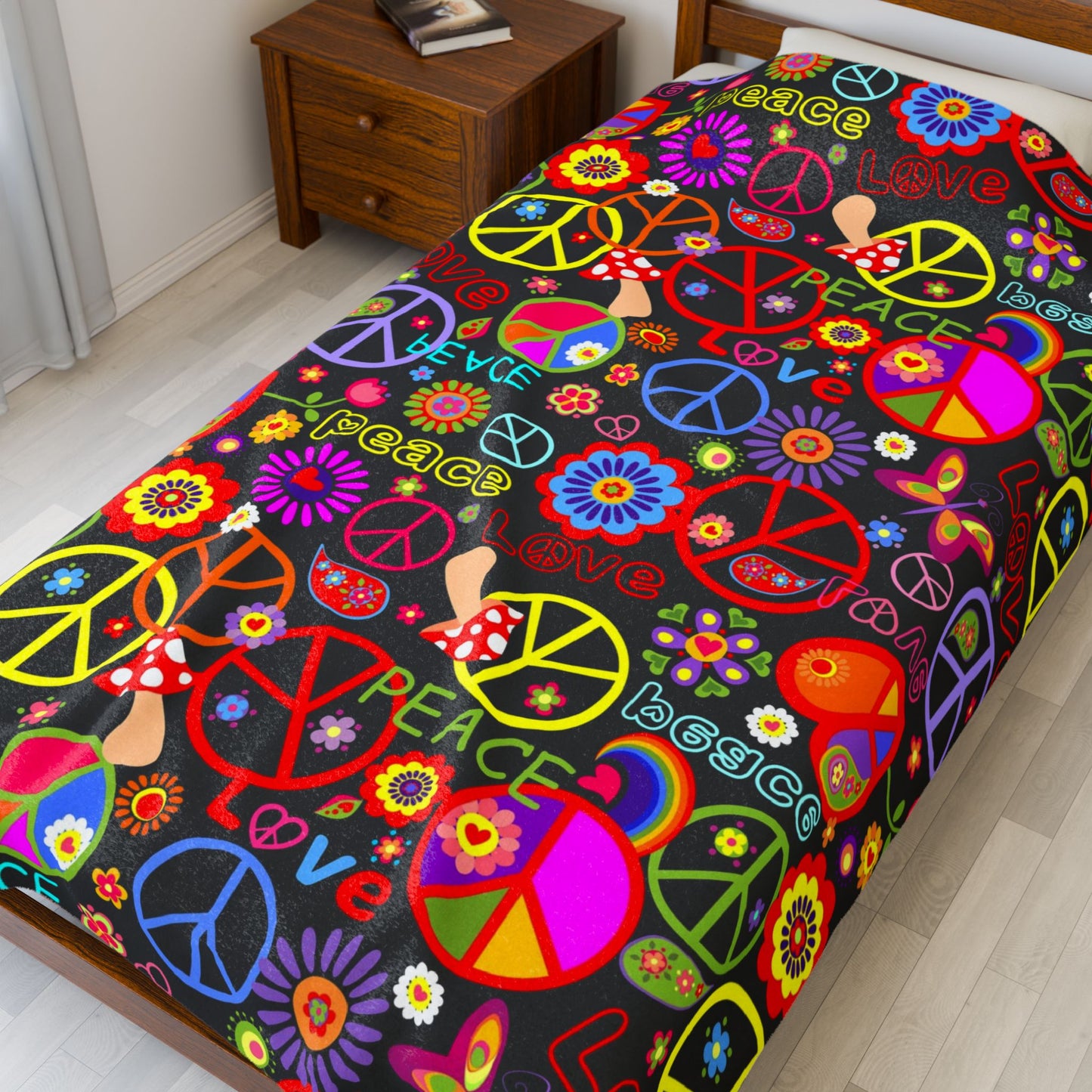 Hippie - Velveteen Plush Blanket