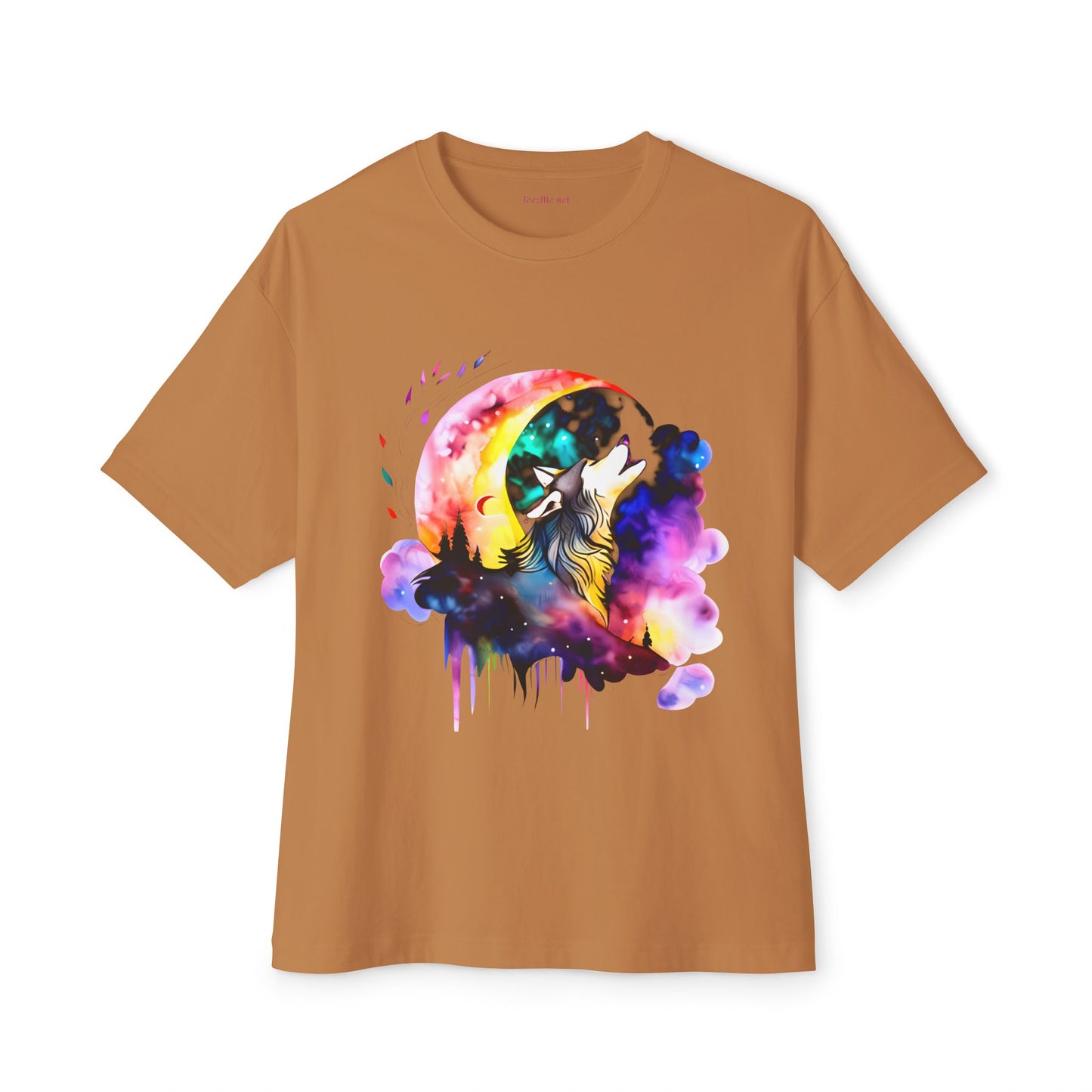 Regal Wolf Howling Unisex Oversized Boxy Tee