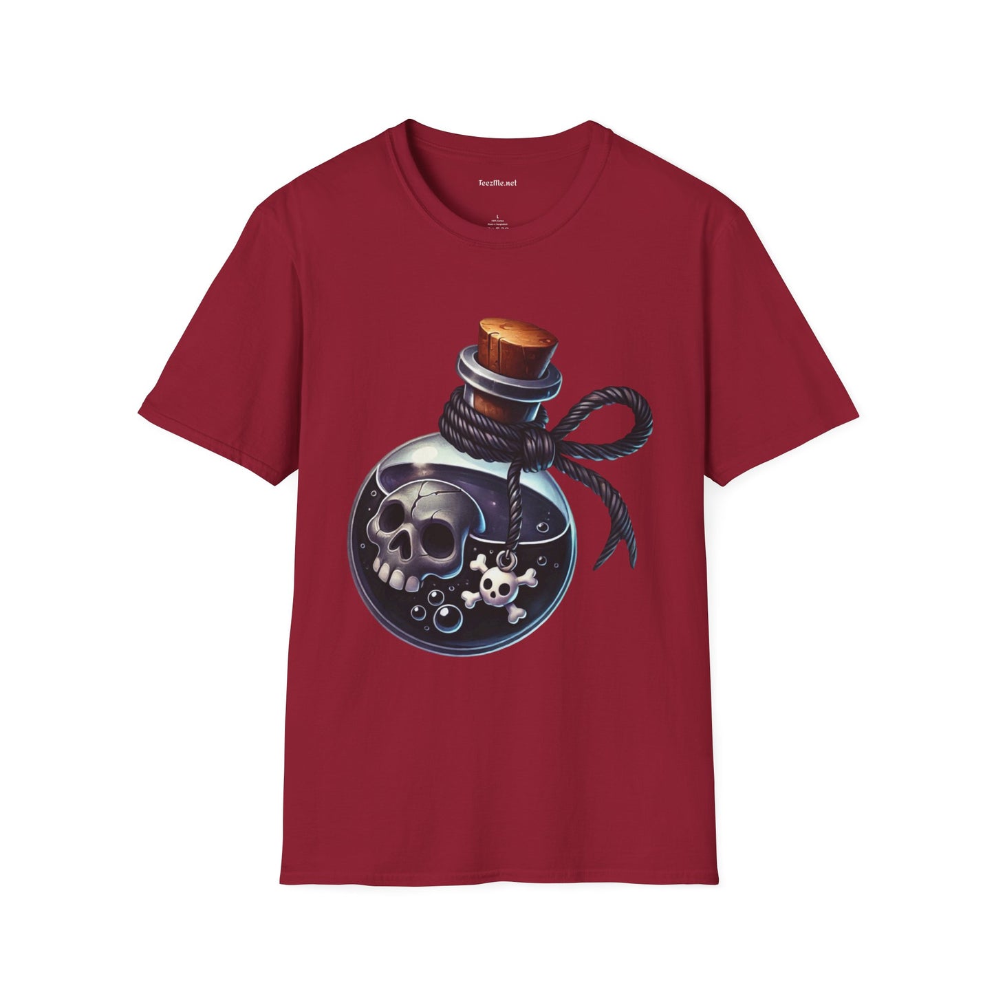 Potion with Skeleton Unisex Soft T-Shirt 100% Cotton Graphic