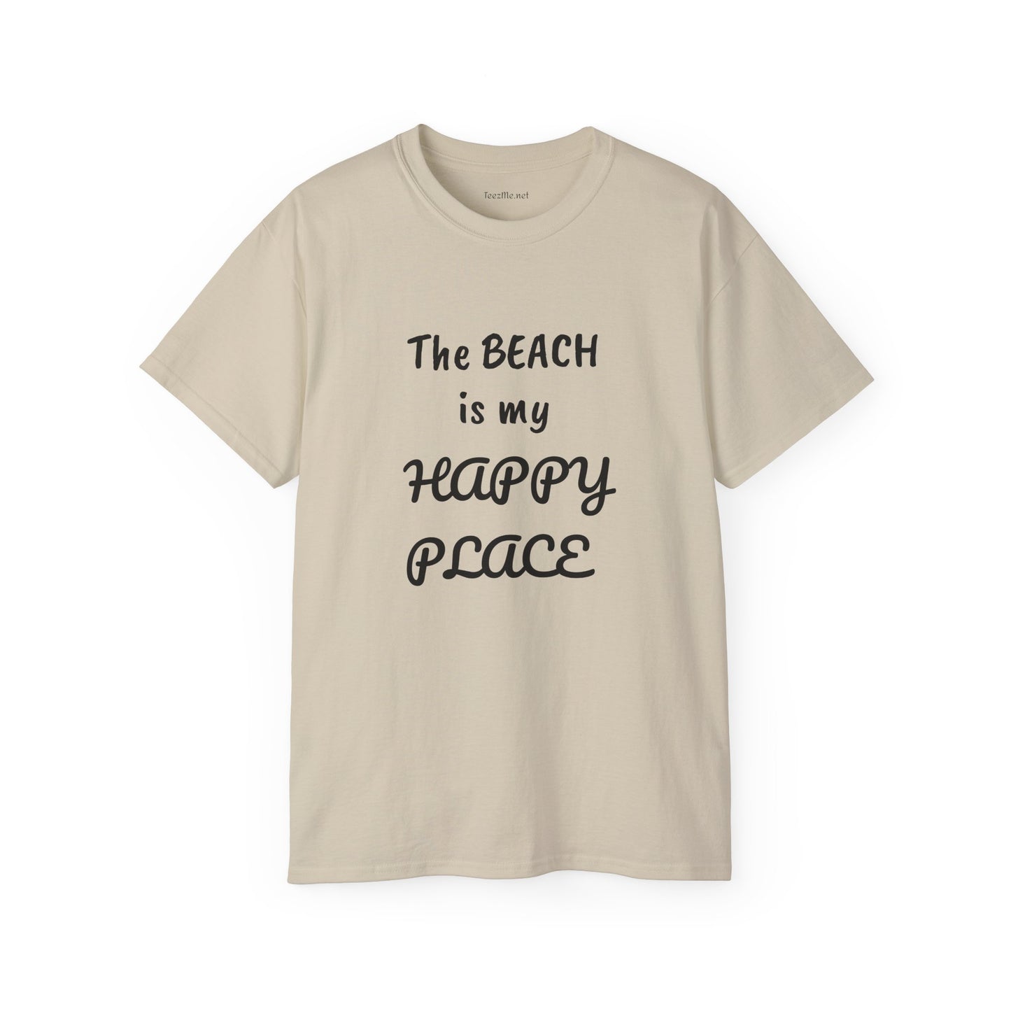 The BEACH is my Happy Place - Unisex Ultra Cotton Tee 100% Cotton Graphic