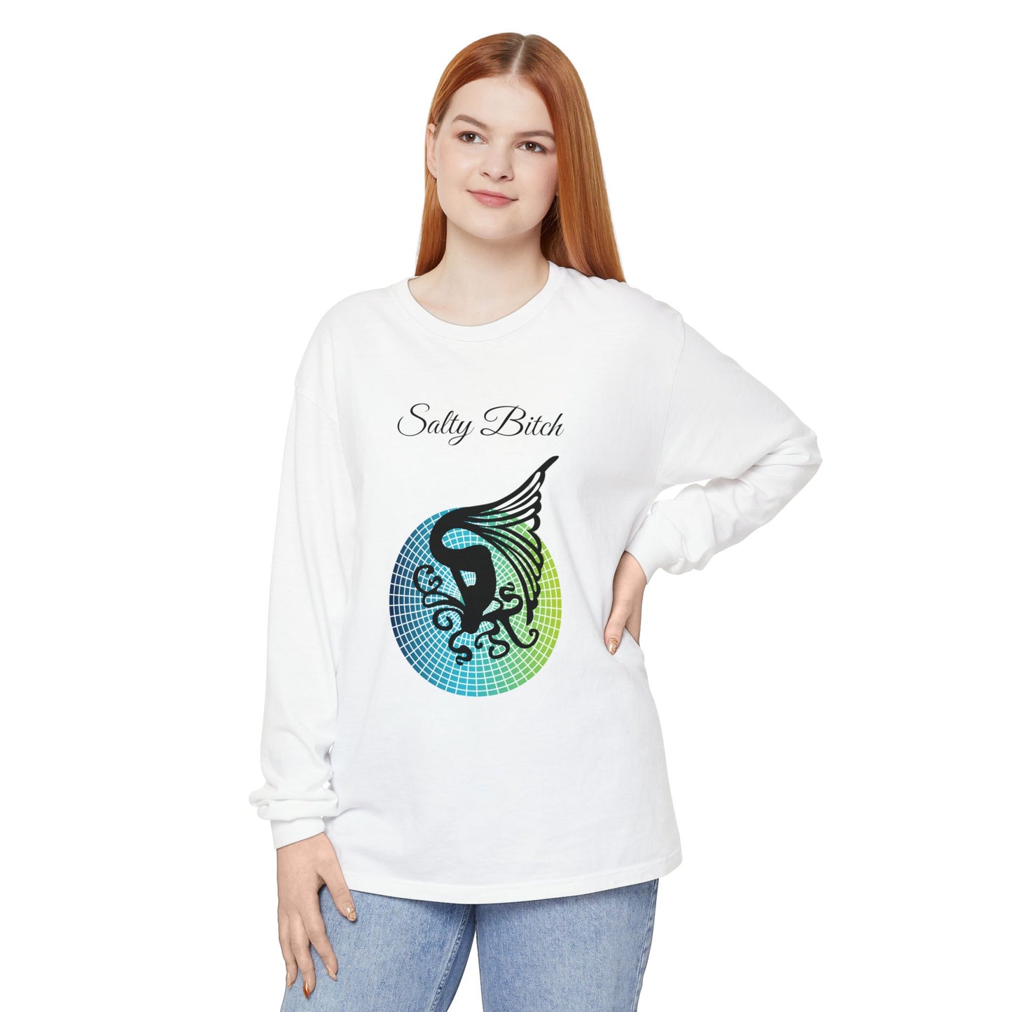 Salty Bitch - Unisex Garment-dyed Long Sleeve T-Shirt