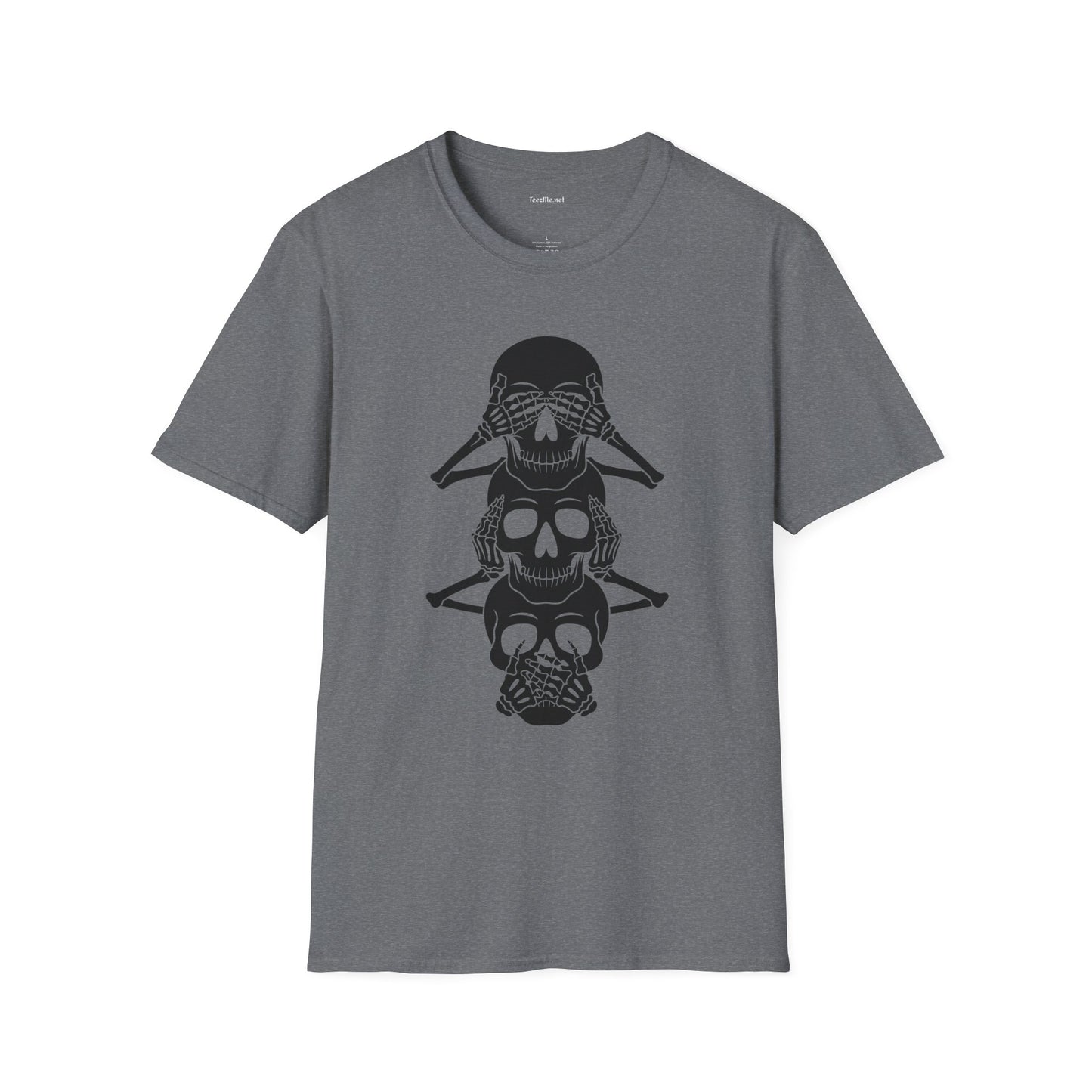 See Hear Speak No Evil Unisex Softstyle T-Shirt 100% Cotton Graphic