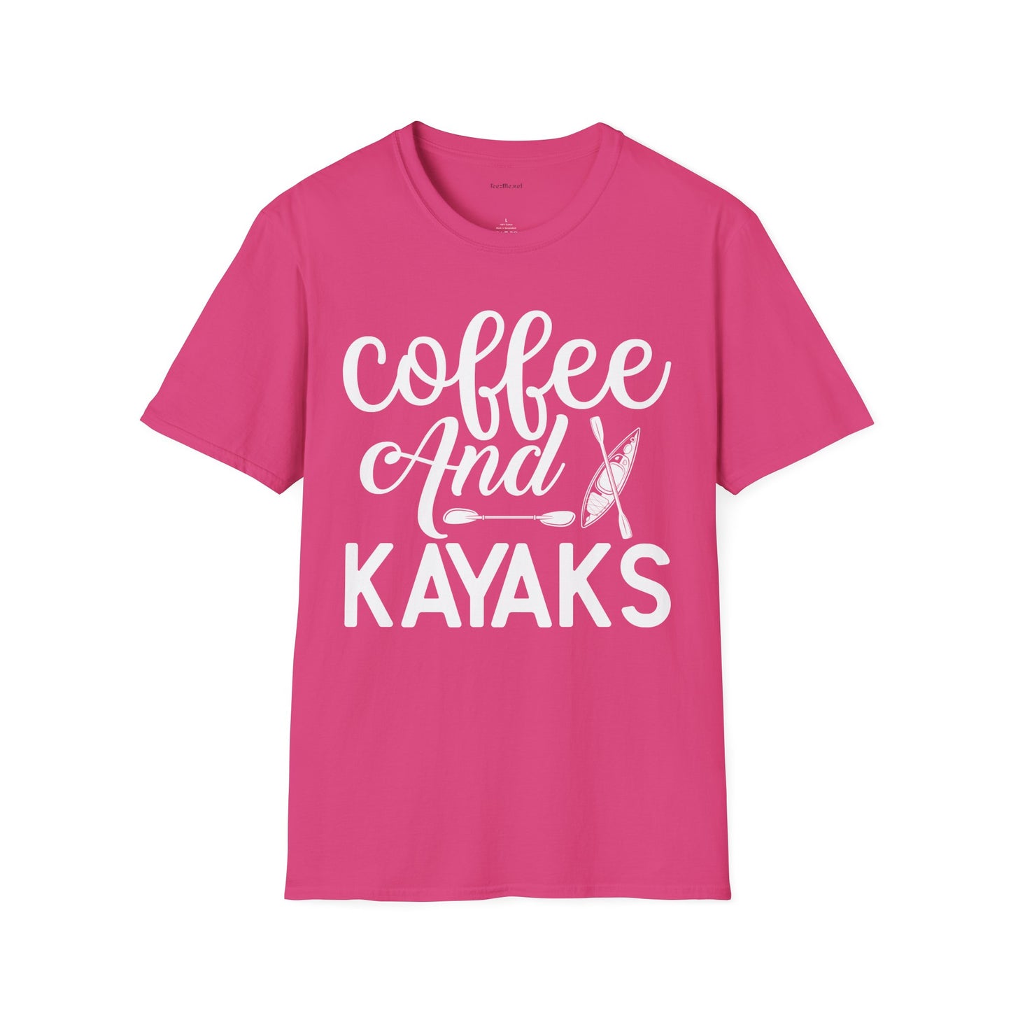 Coffee and Kayaks - Unisex Softstyle T-Shirt 100% Cotton Graphic