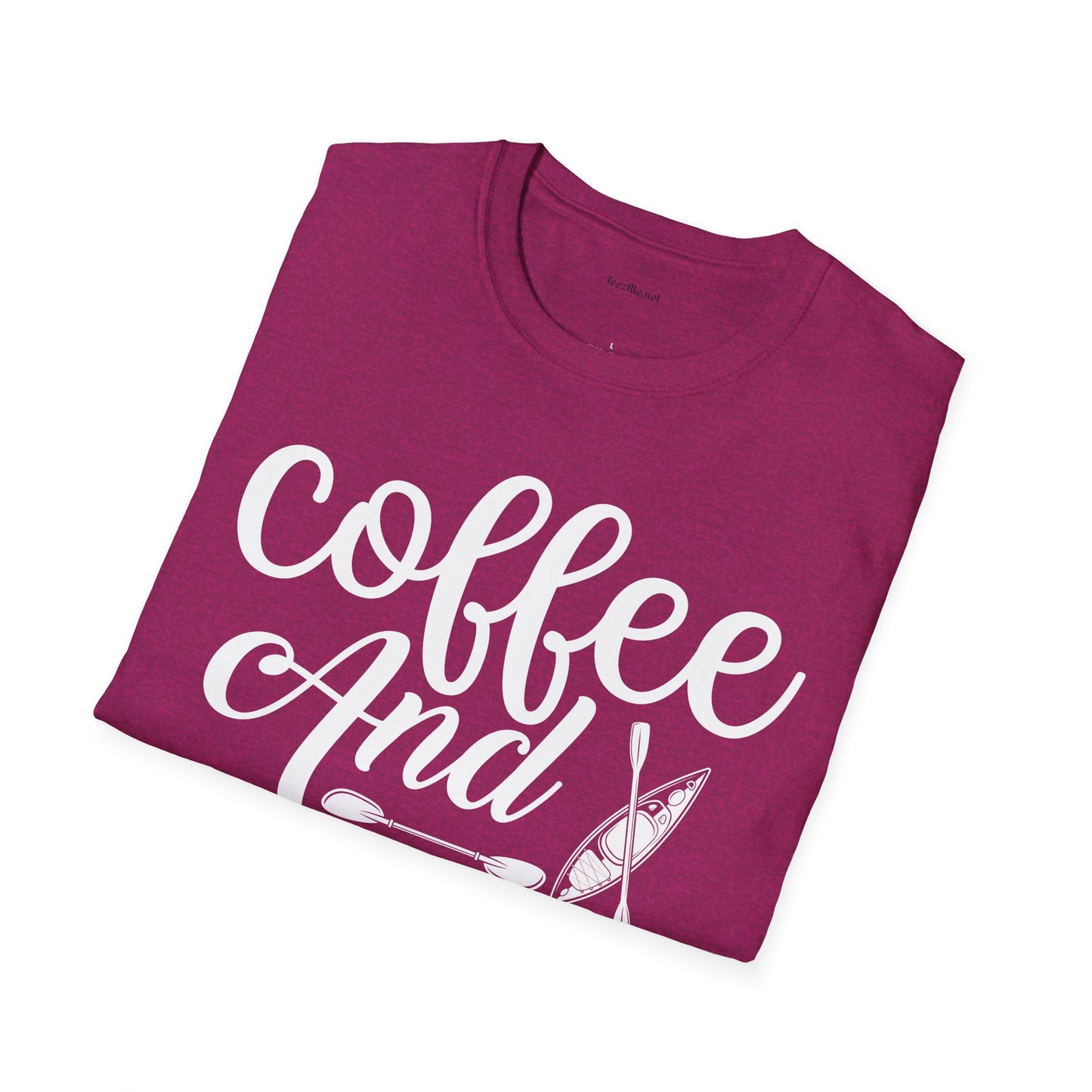 Coffee and Kayaks - Unisex Softstyle T-Shirt 100% Cotton Graphic