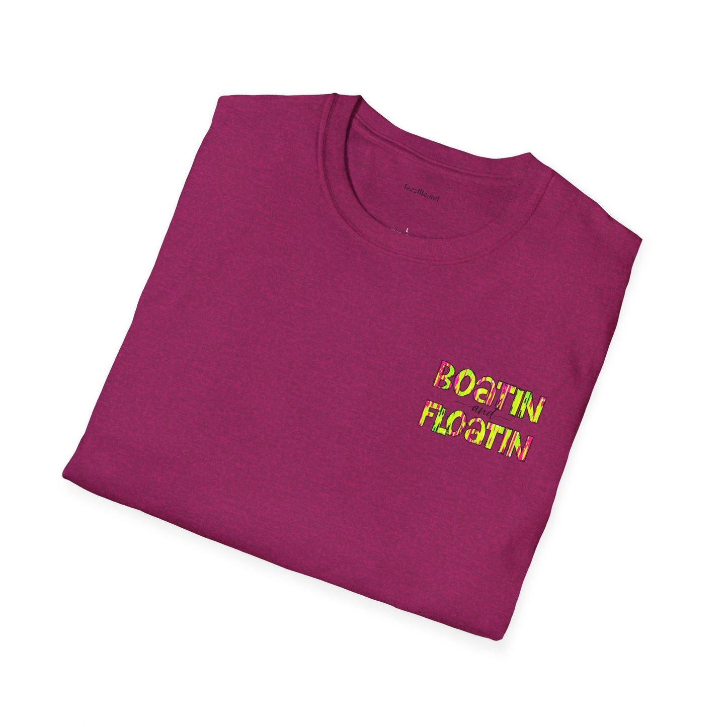 Boatin and Floatin (pocket size) - Unisex Softstyle T-Shirt 100% Cotton Graphic
