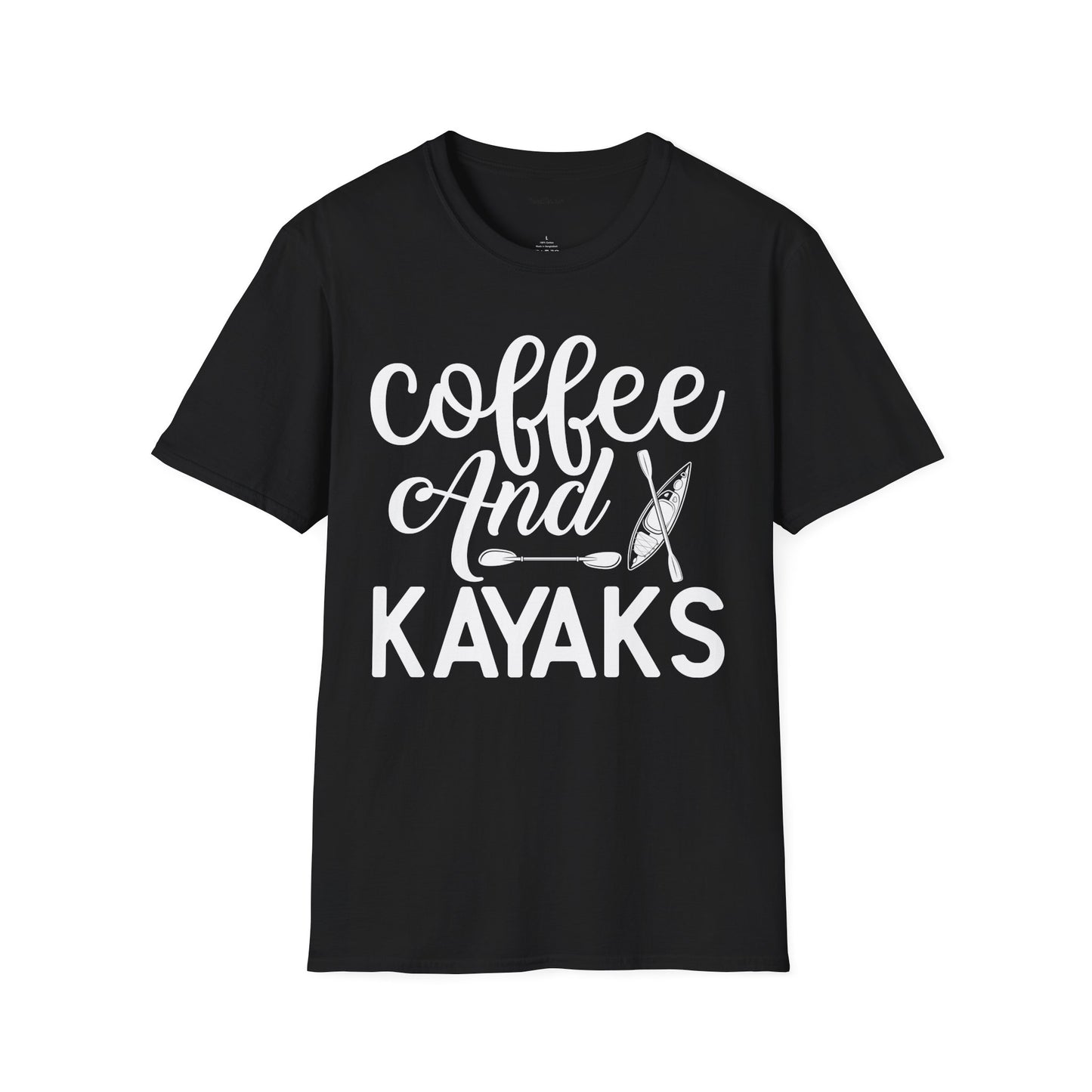 Coffee and Kayaks - Unisex Softstyle T-Shirt 100% Cotton Graphic