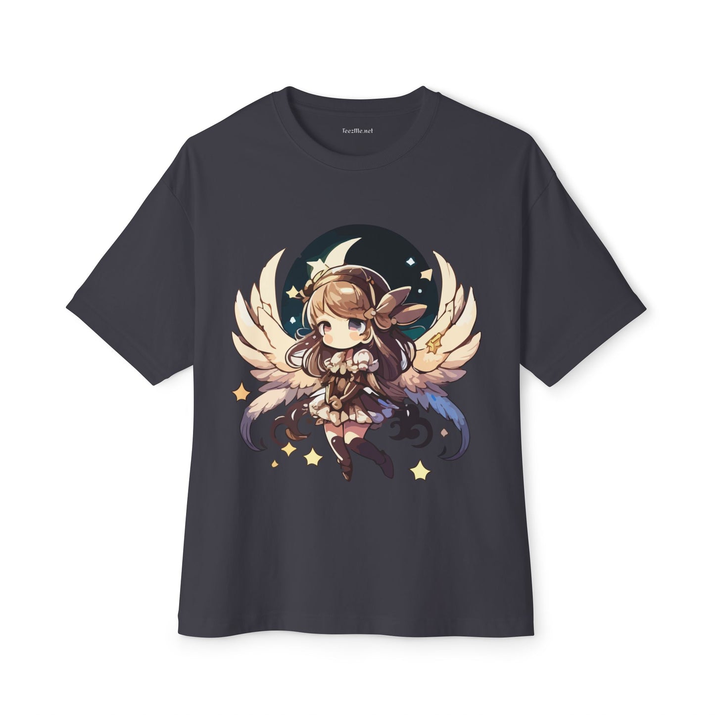 Fairy Sitting on Moon Unisex Oversized Boxy Tee