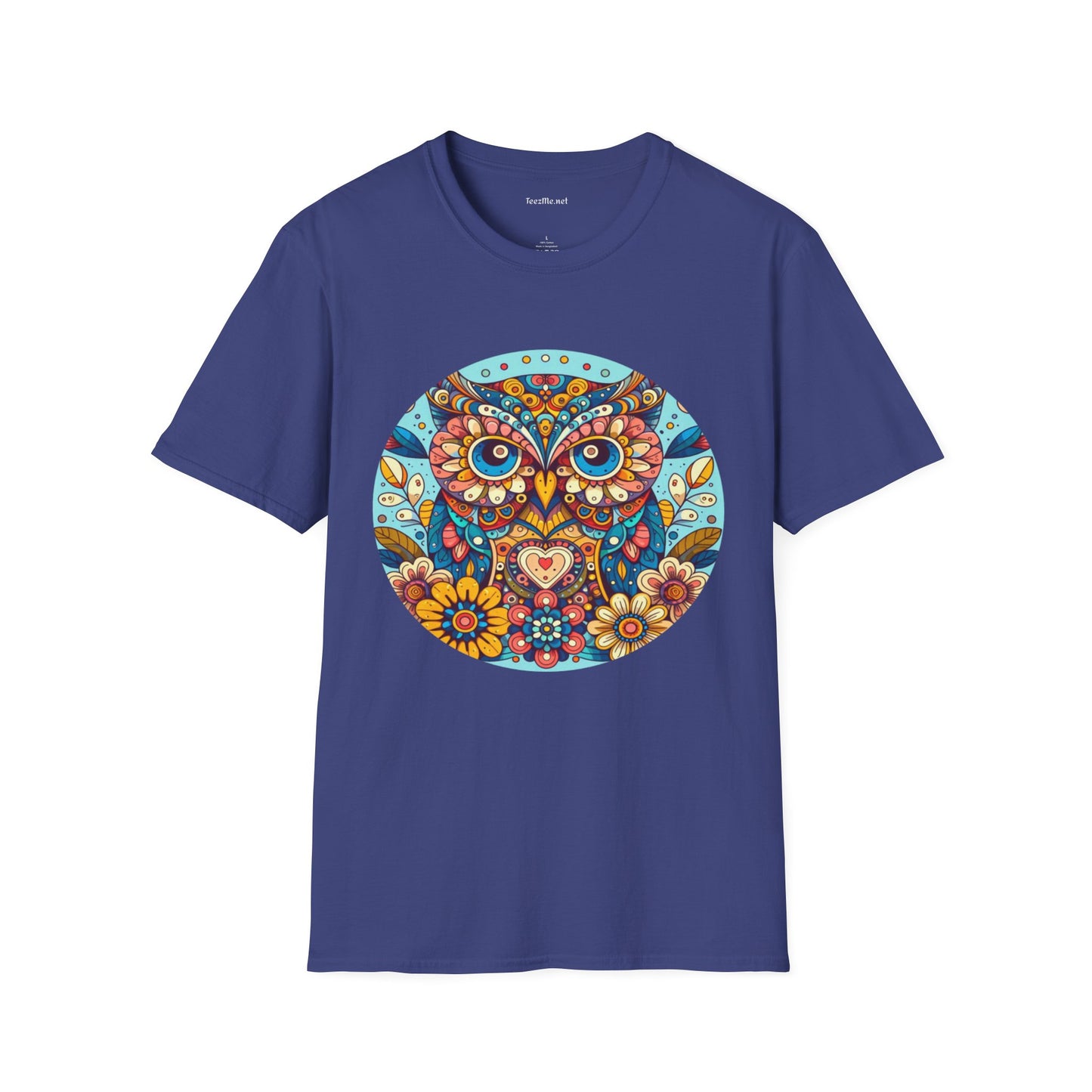 Floral Owl (1) Unisex Softstyle T-Shirt 100% Cotton Graphic