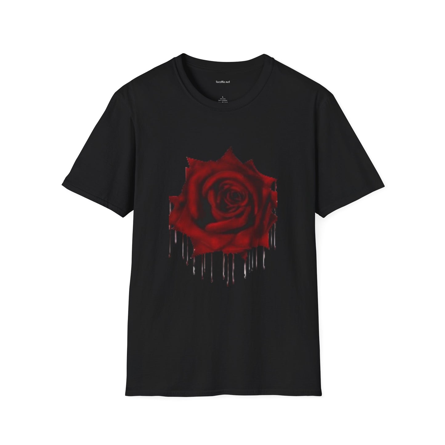 Bleeding Rose Illustration - Unisex Softstyle T-Shirt 100% Cotton Graphic