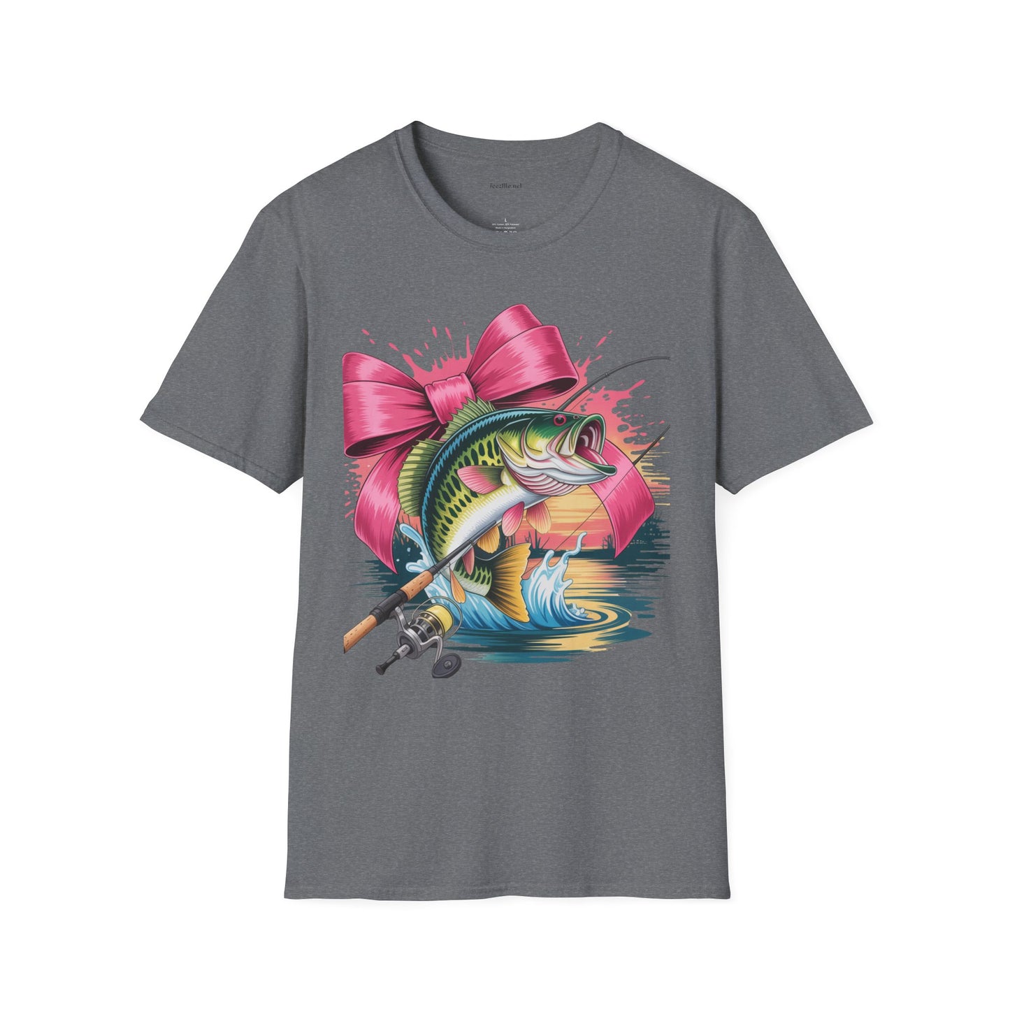 Fishing Girl - Unisex Softstyle T-Shirt 100% Cotton Graphic