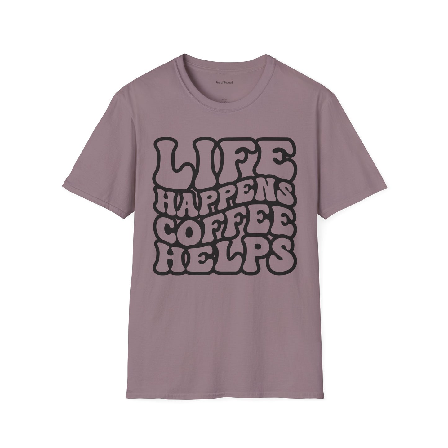 Life Happens Coffee Helps Unisex Softstyle T-Shirt 100% Cotton
