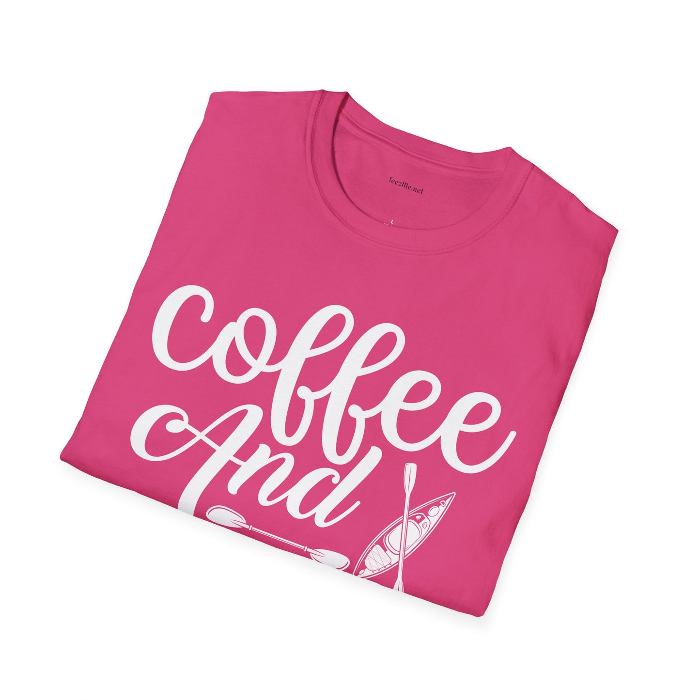 Coffee and Kayaks - Unisex Softstyle T-Shirt 100% Cotton Graphic