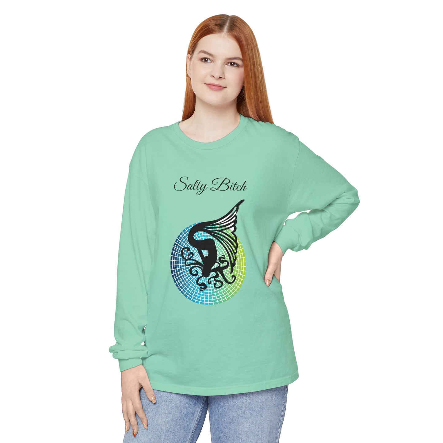 Salty Bitch - Unisex Garment-dyed Long Sleeve T-Shirt
