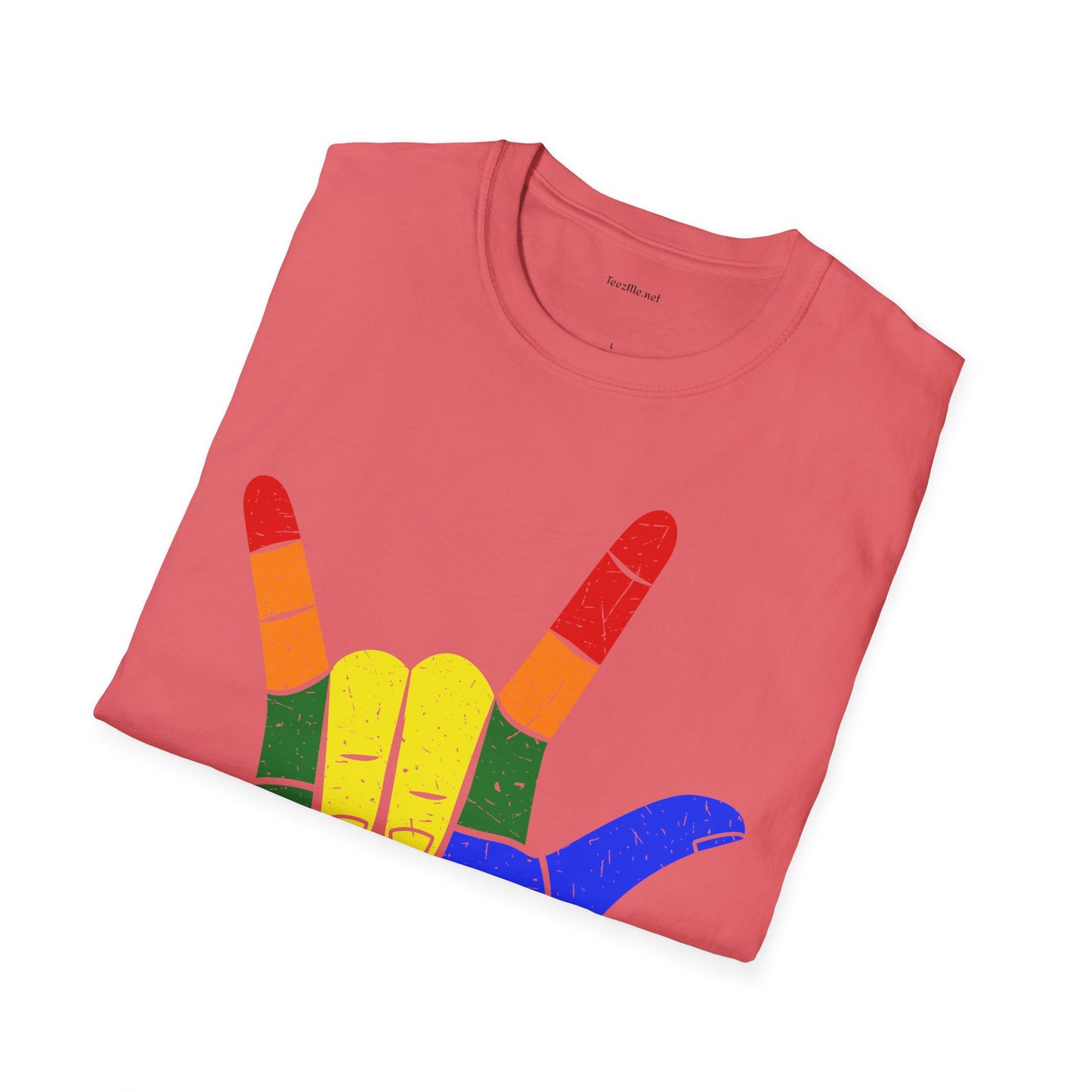 ASL Love LGBT  - Unisex Softstyle T-Shirt 100% Cotton Graphic