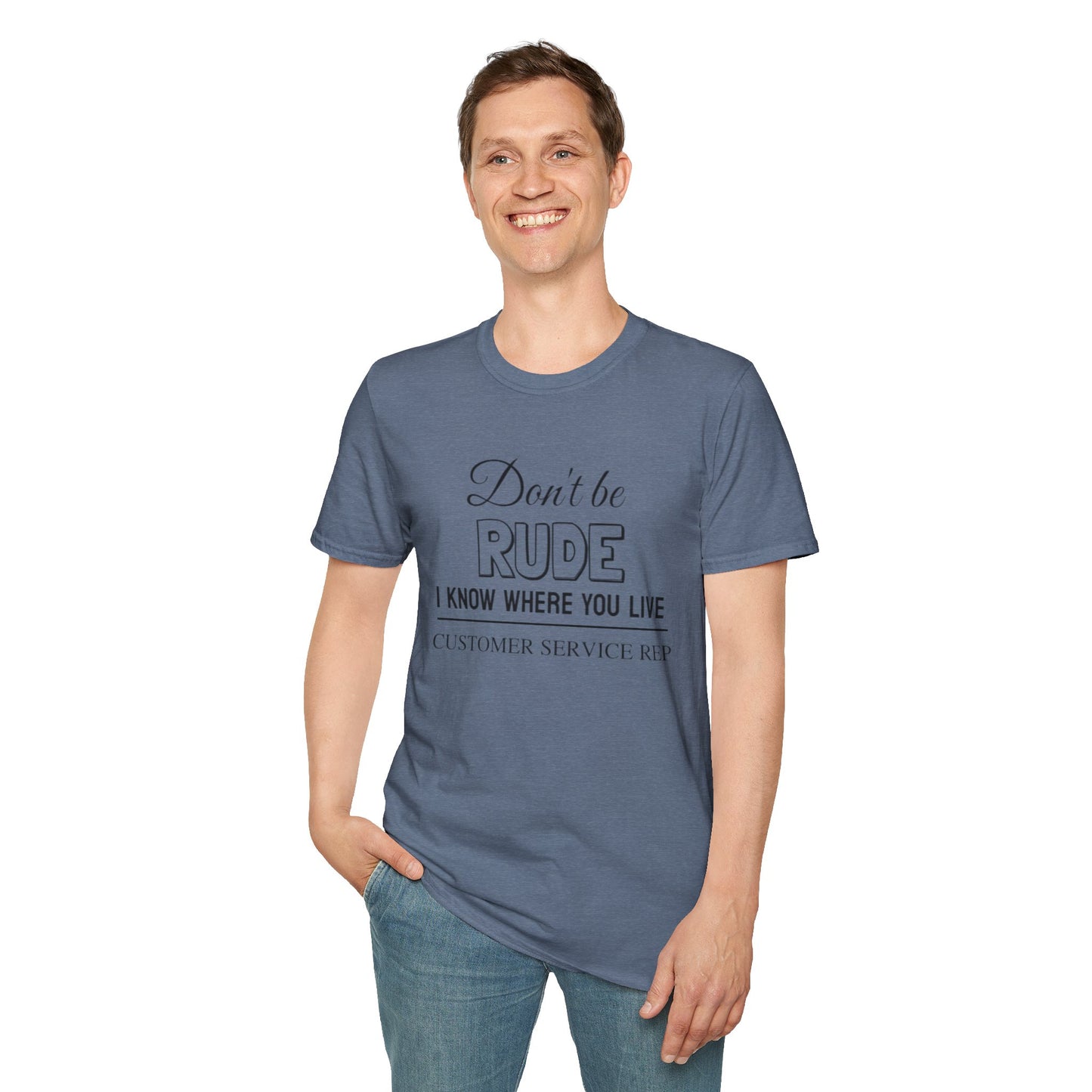 Don't be Rude  - Unisex Softstyle T-Shirt 100% Cotton Graphic