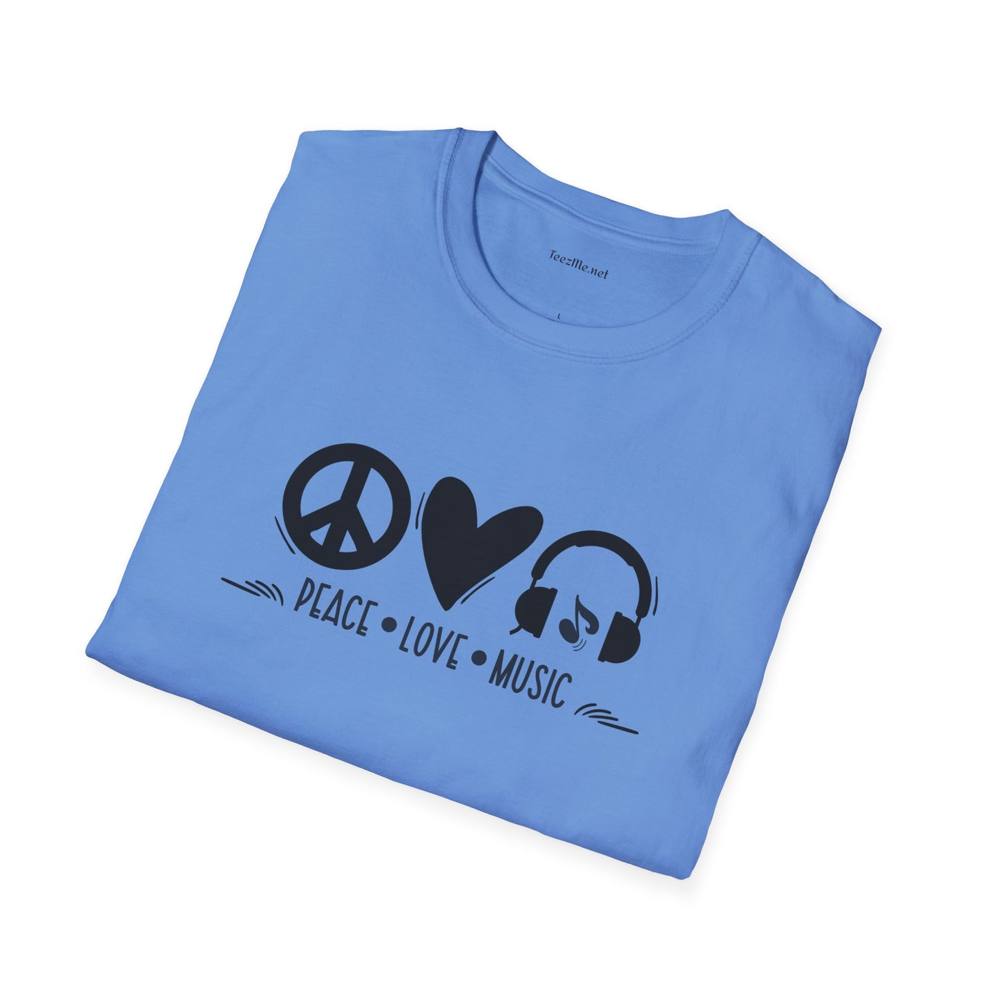 Peace Love Music - Unisex Softstyle T-Shirt 100% Cotton Graphic
