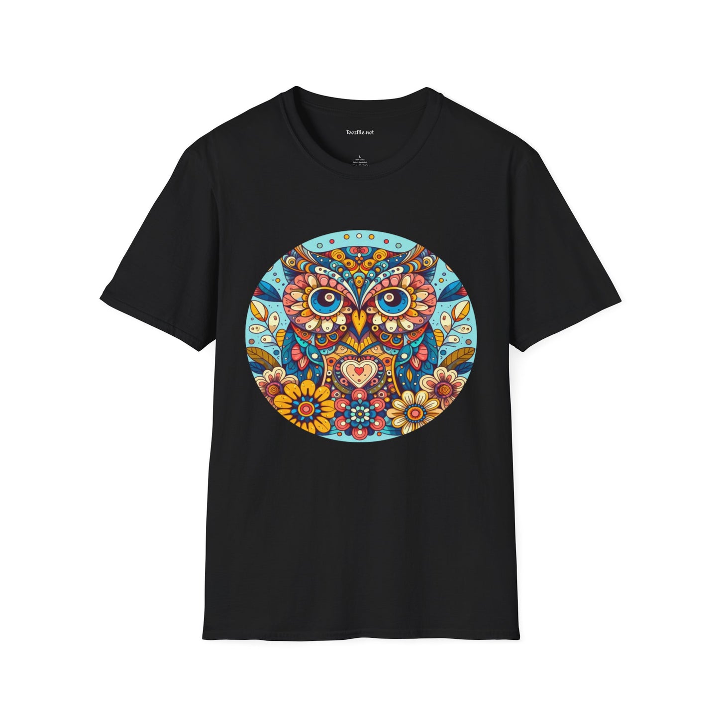 Floral Owl (1) Unisex Softstyle T-Shirt 100% Cotton Graphic