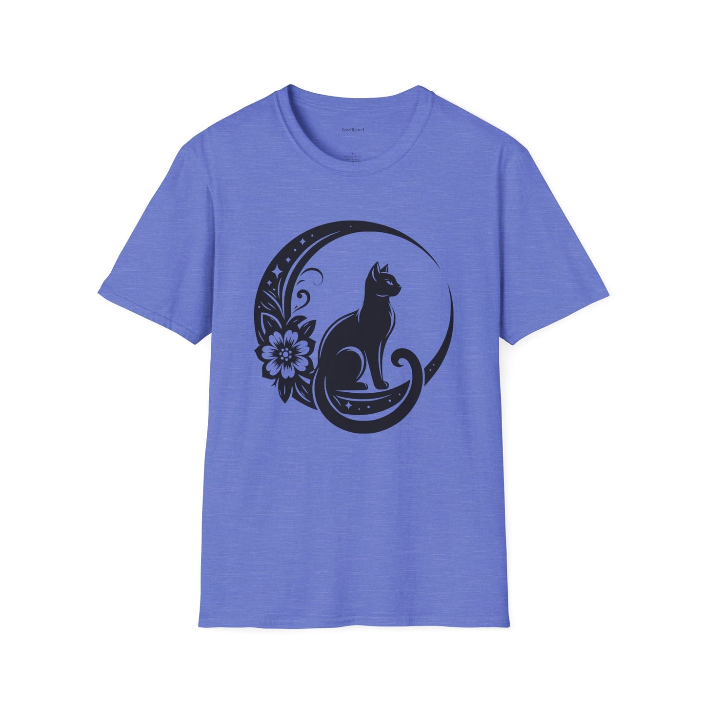 Crescent Moon Cat - Unisex Softstyle T-Shirt 100% Cotton Graphic