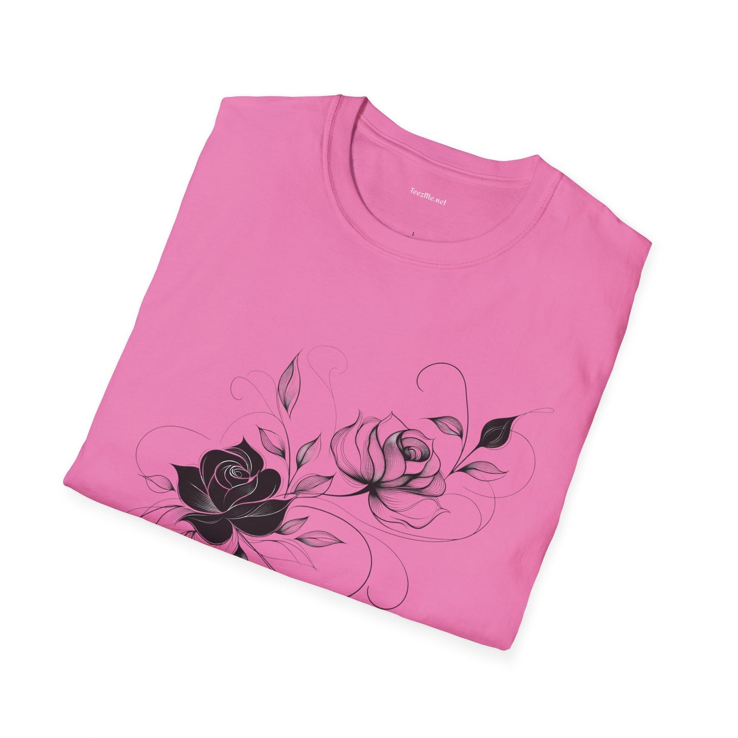 Black rose bouquet - Unisex Softstyle T-Shirt 100% Cotton Graphic