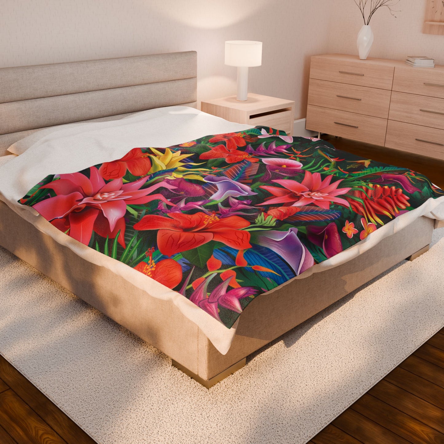 Tropical Dreams Velveteen Plush Blanket