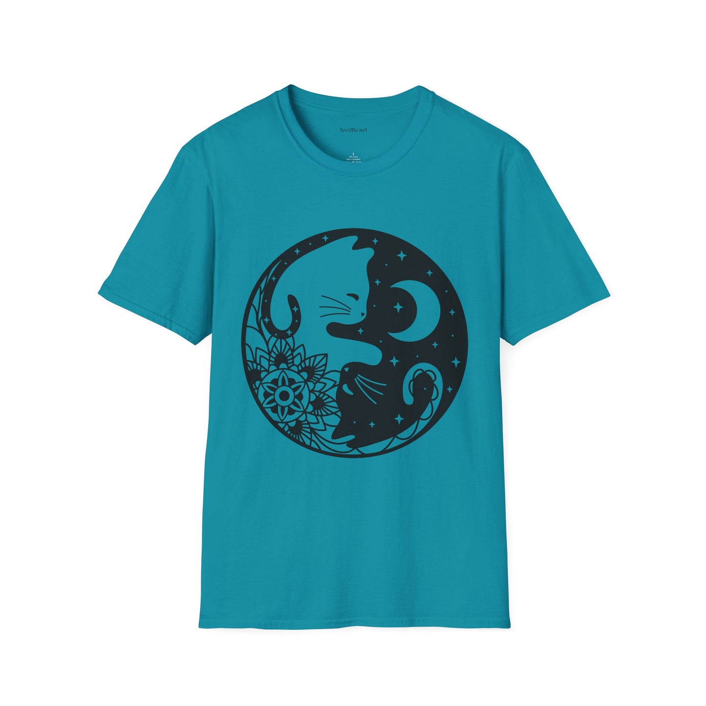 Yin Yang Cat1 Unisex Soft T-Shirt 100% Cotton Graphic