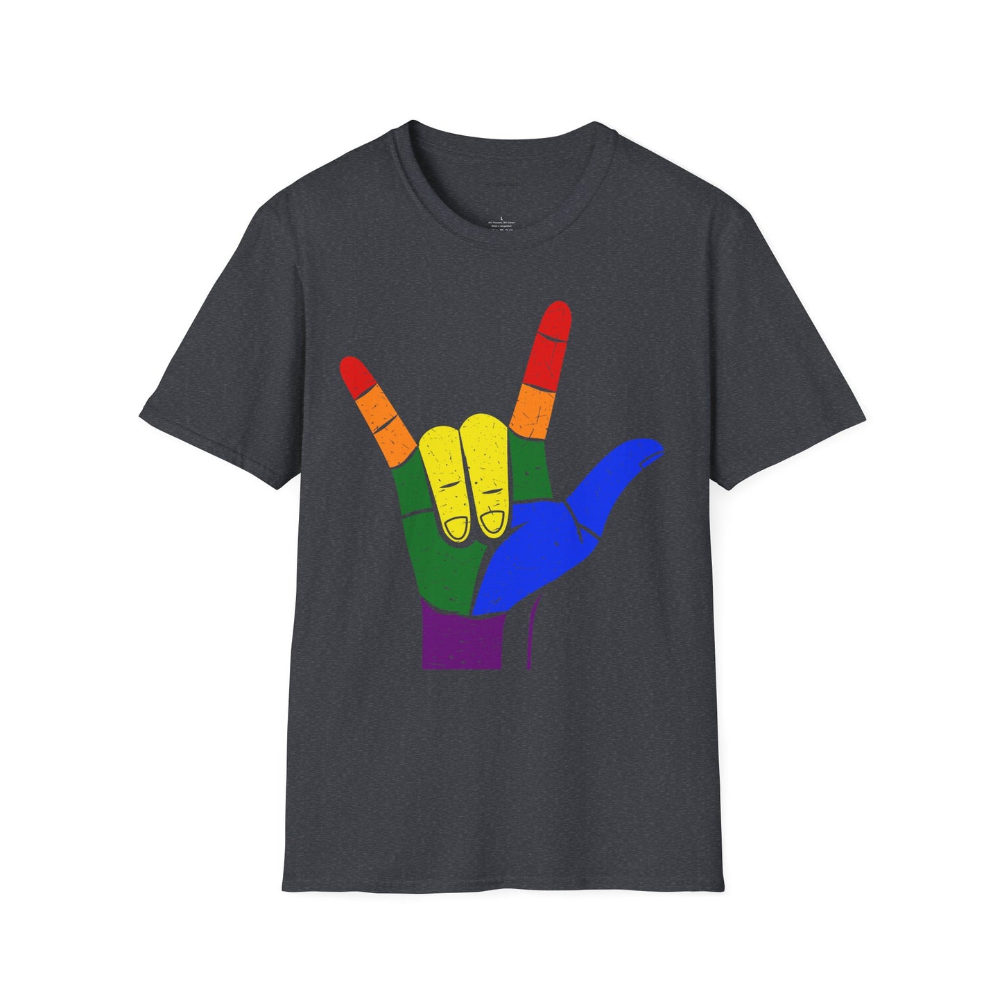 ASL Love LGBT  - Unisex Softstyle T-Shirt 100% Cotton Graphic