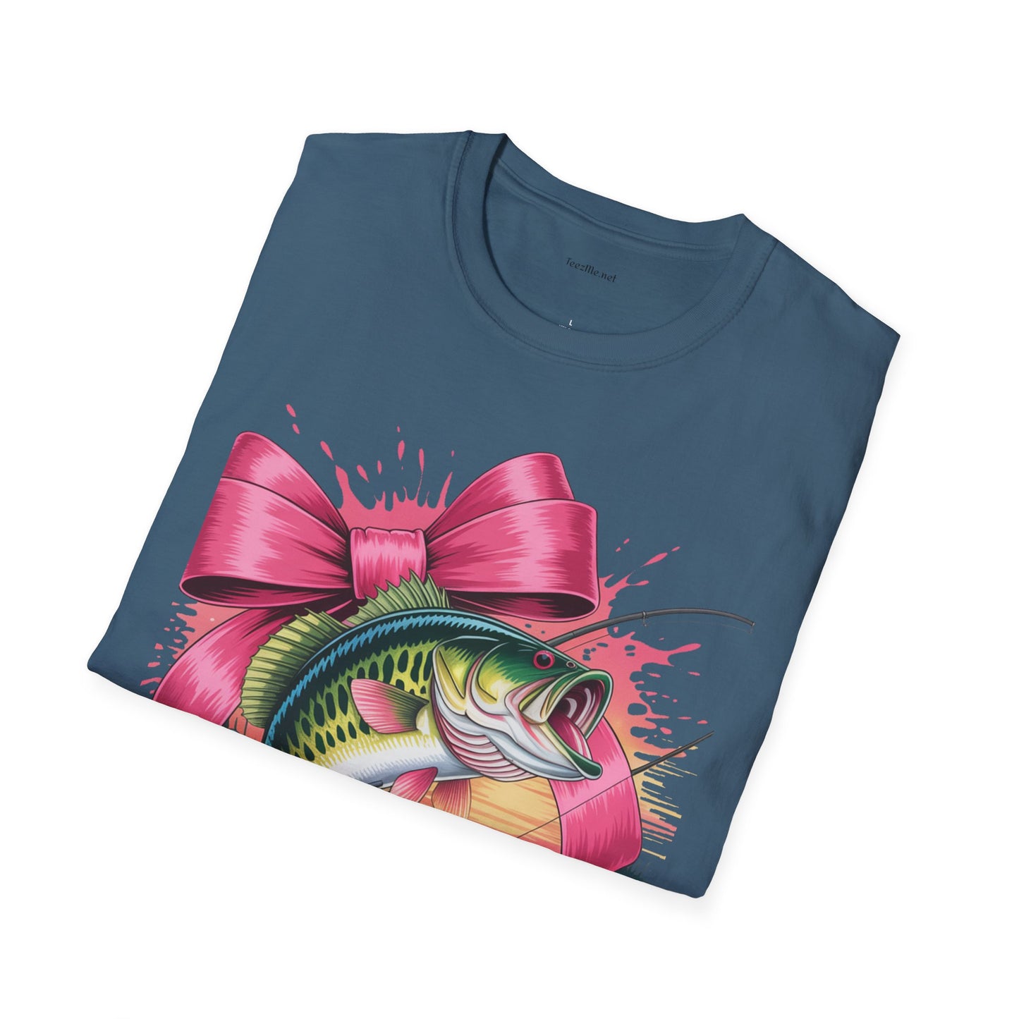 Fishing Girl - Unisex Softstyle T-Shirt 100% Cotton Graphic