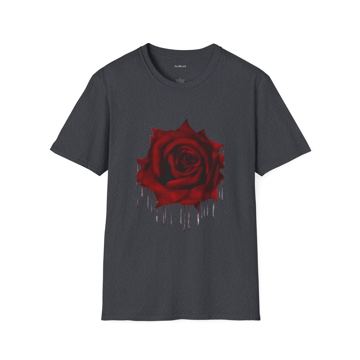 Bleeding Rose Illustration - Unisex Softstyle T-Shirt 100% Cotton Graphic