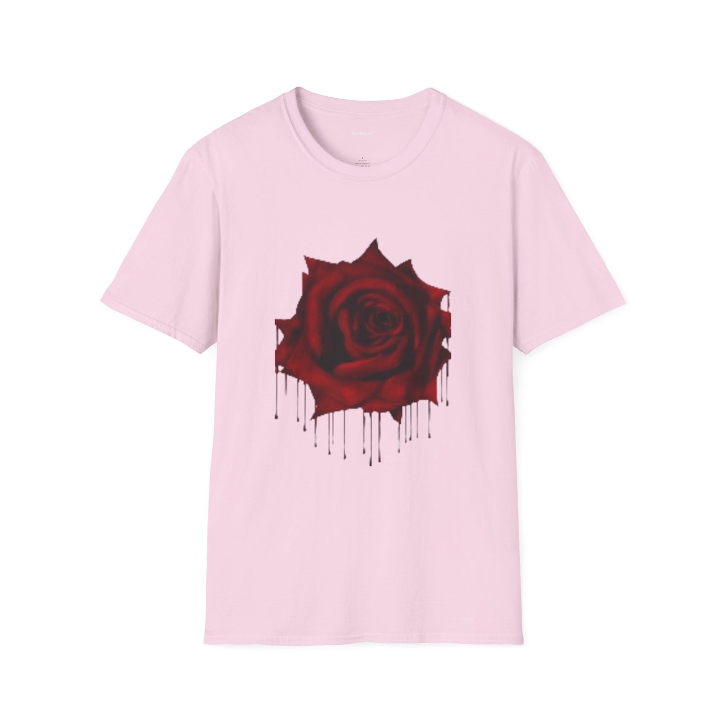 Bleeding Rose Illustration - Unisex Softstyle T-Shirt 100% Cotton Graphic