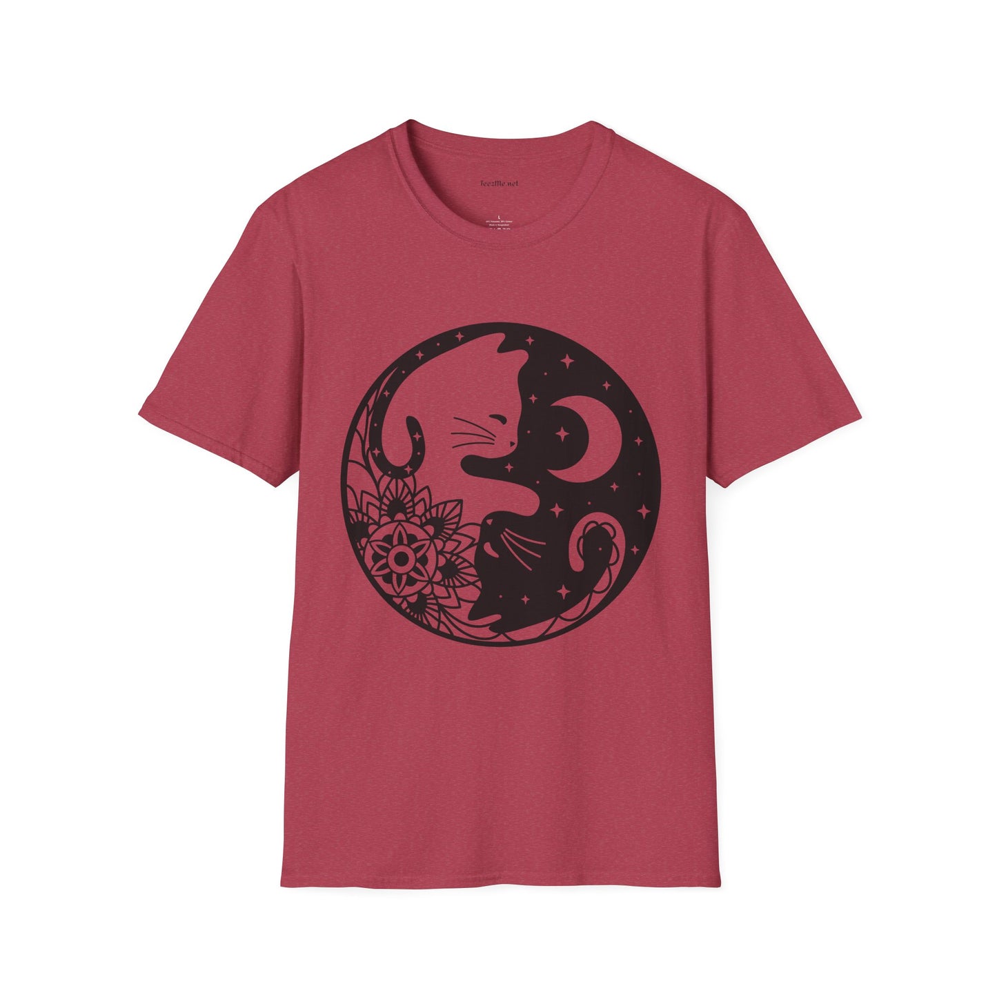 Yin Yang Cat1 Unisex Soft T-Shirt 100% Cotton Graphic