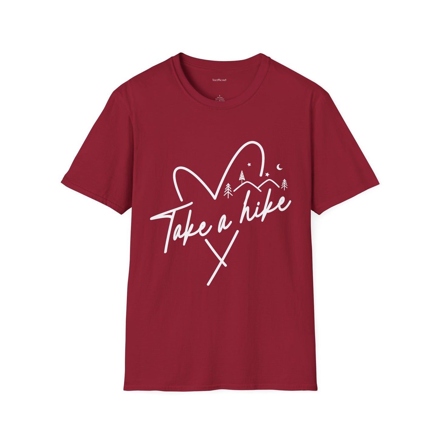Take a Hike (white) - Unisex Softstyle T-Shirt 100% Cotton Graphic