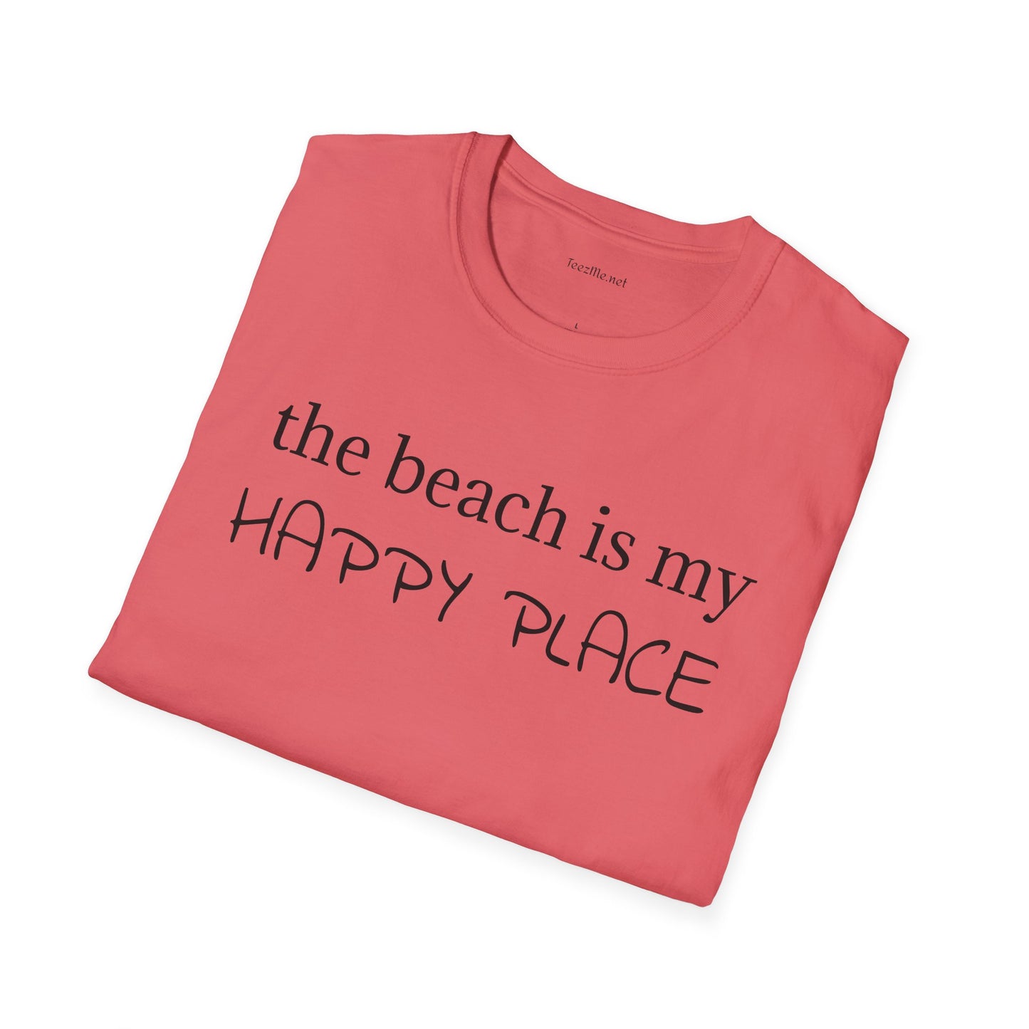 The beach is my happy place - Unisex Softstyle T-Shirt 100% Cotton Graphic