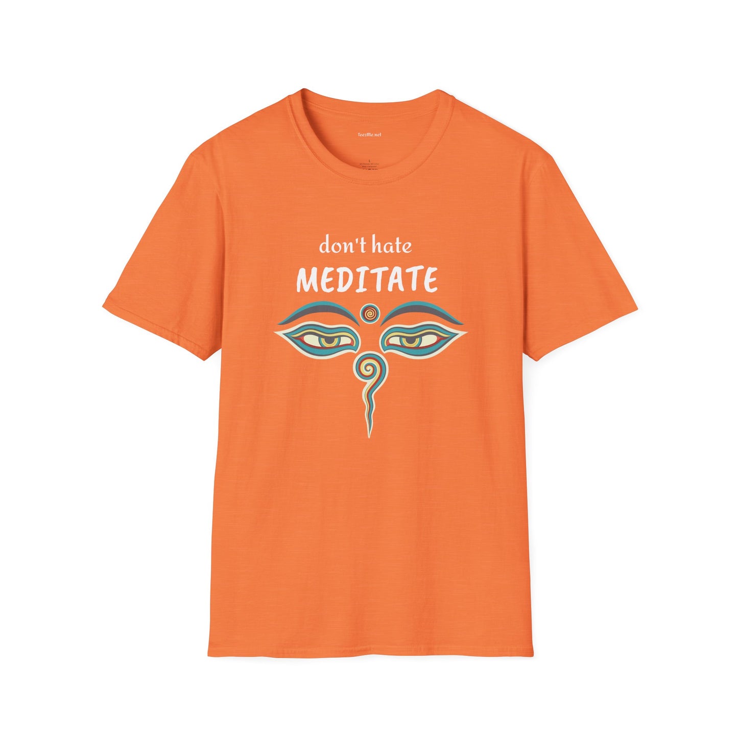 Don't hate MEDITATE - Unisex Softstle T-Shirt 100% Cotton Graphic #yoga