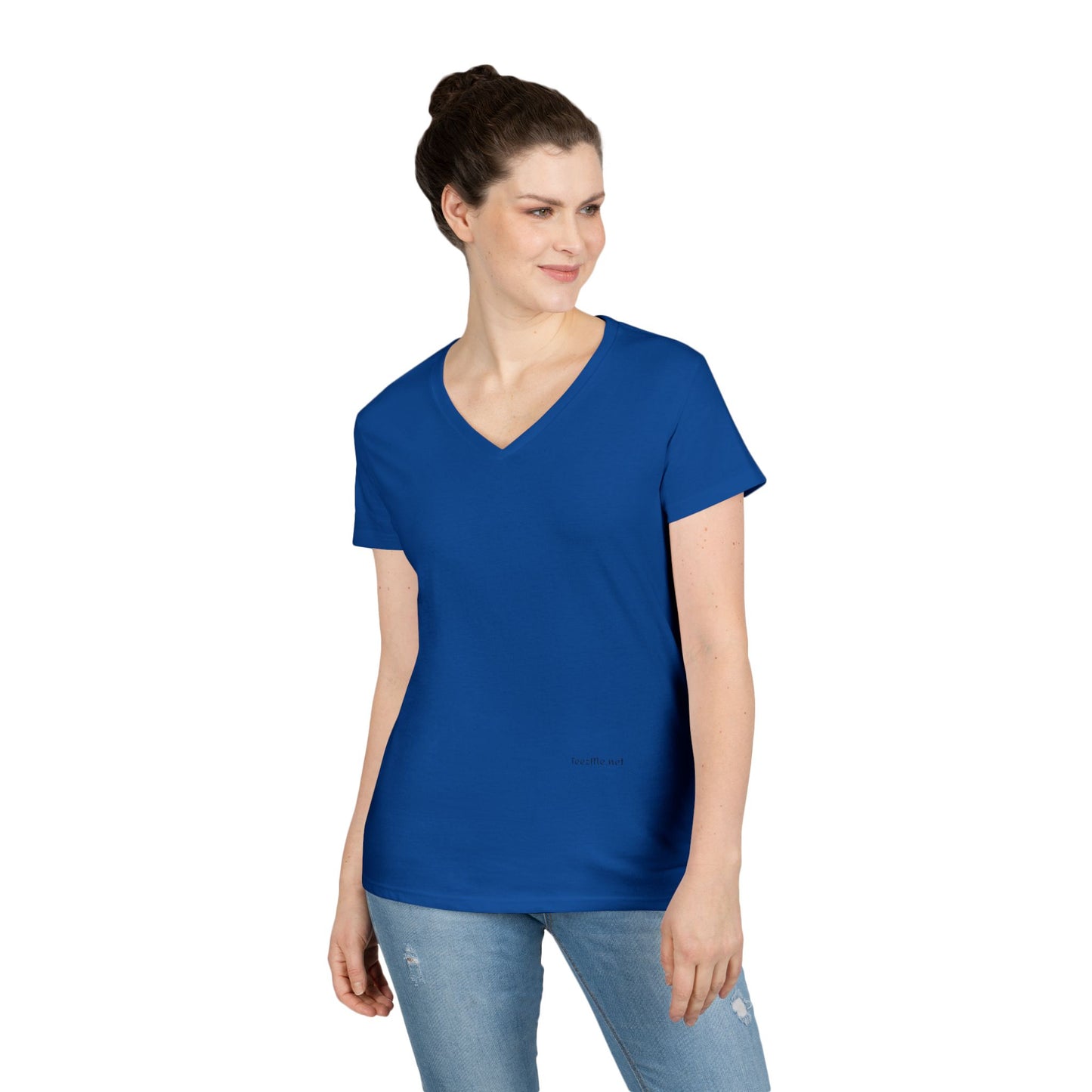 Angel Wings (back) - Ladies' V-Neck T-Shirt 100% cotton