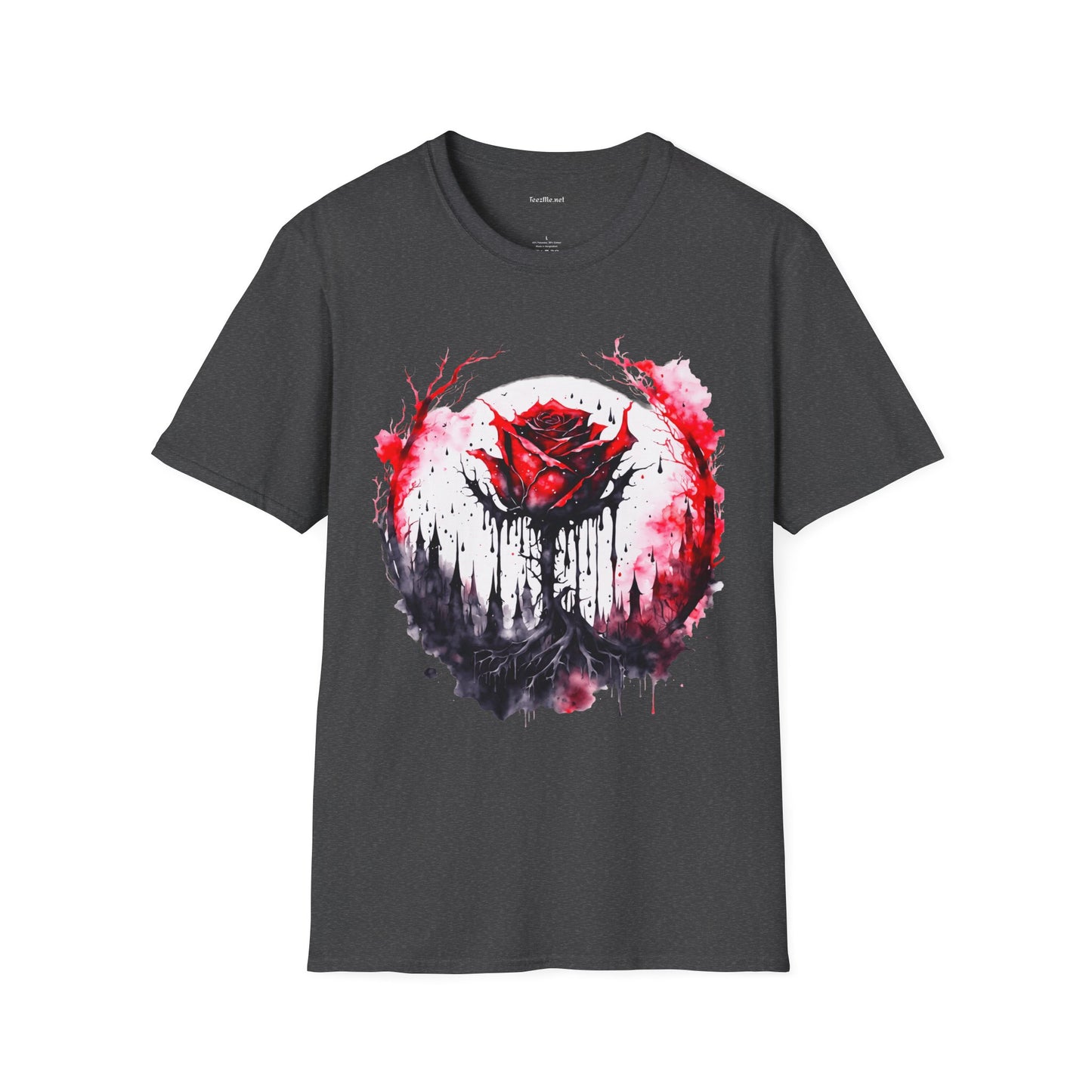 Red Rose - Unisex Softstyle T-Shirt 100% Cotton Graphic