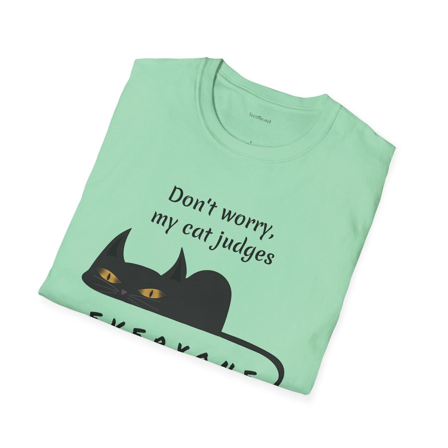 Judging Cat - Unisex Softstyle T-Shirt 100% Cotton Graphic