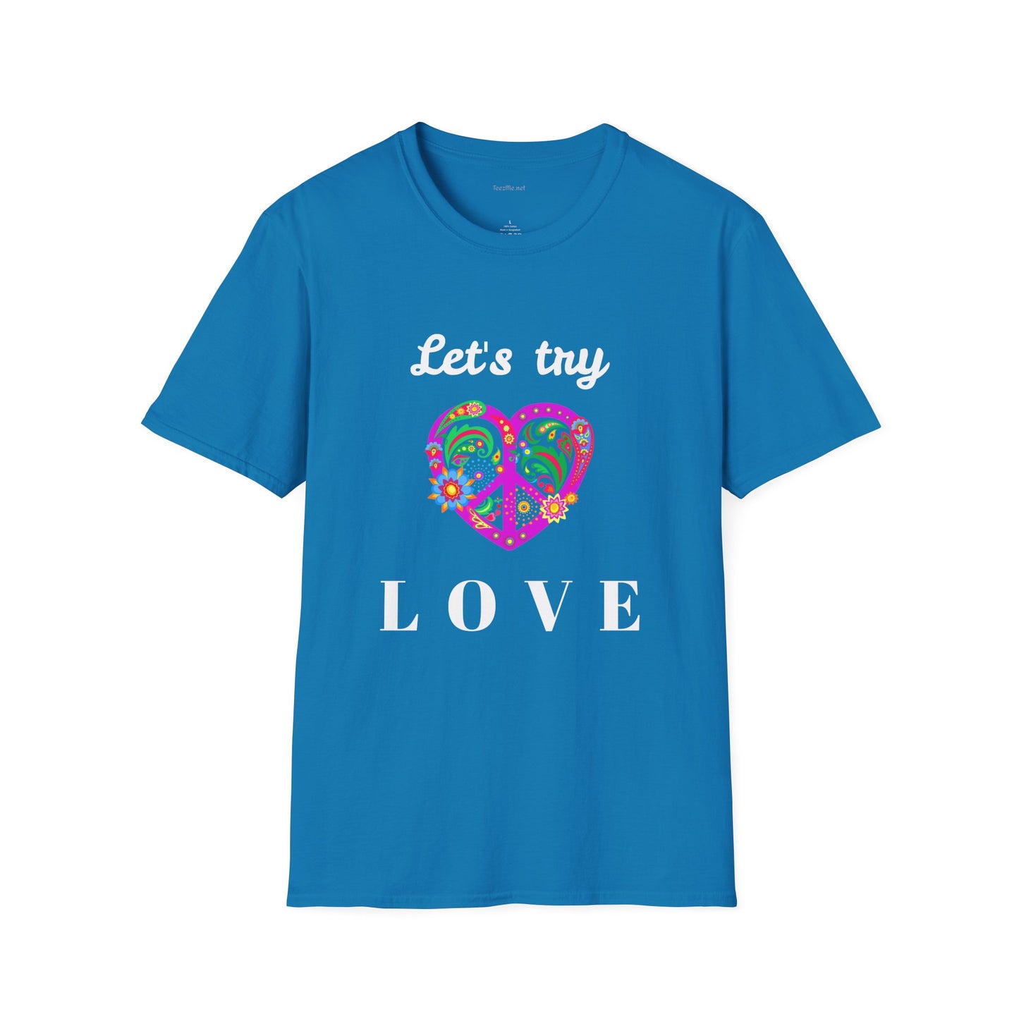 Let's Try Love - Unisex Softstyle T-Shirt 100% Cotton Graphic
