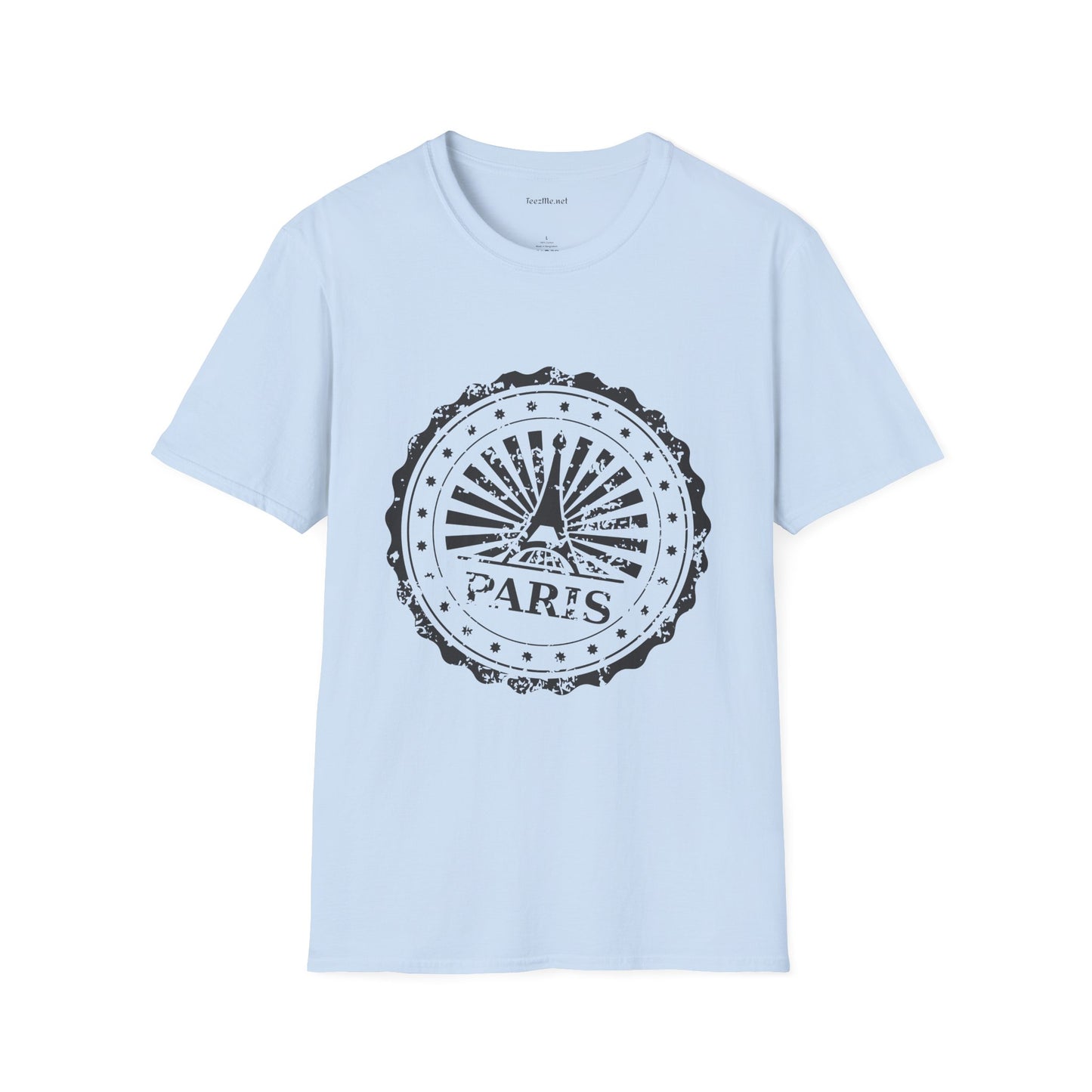 Paris Stamp Unisex Softstyle T-Shirt 100% Cotton