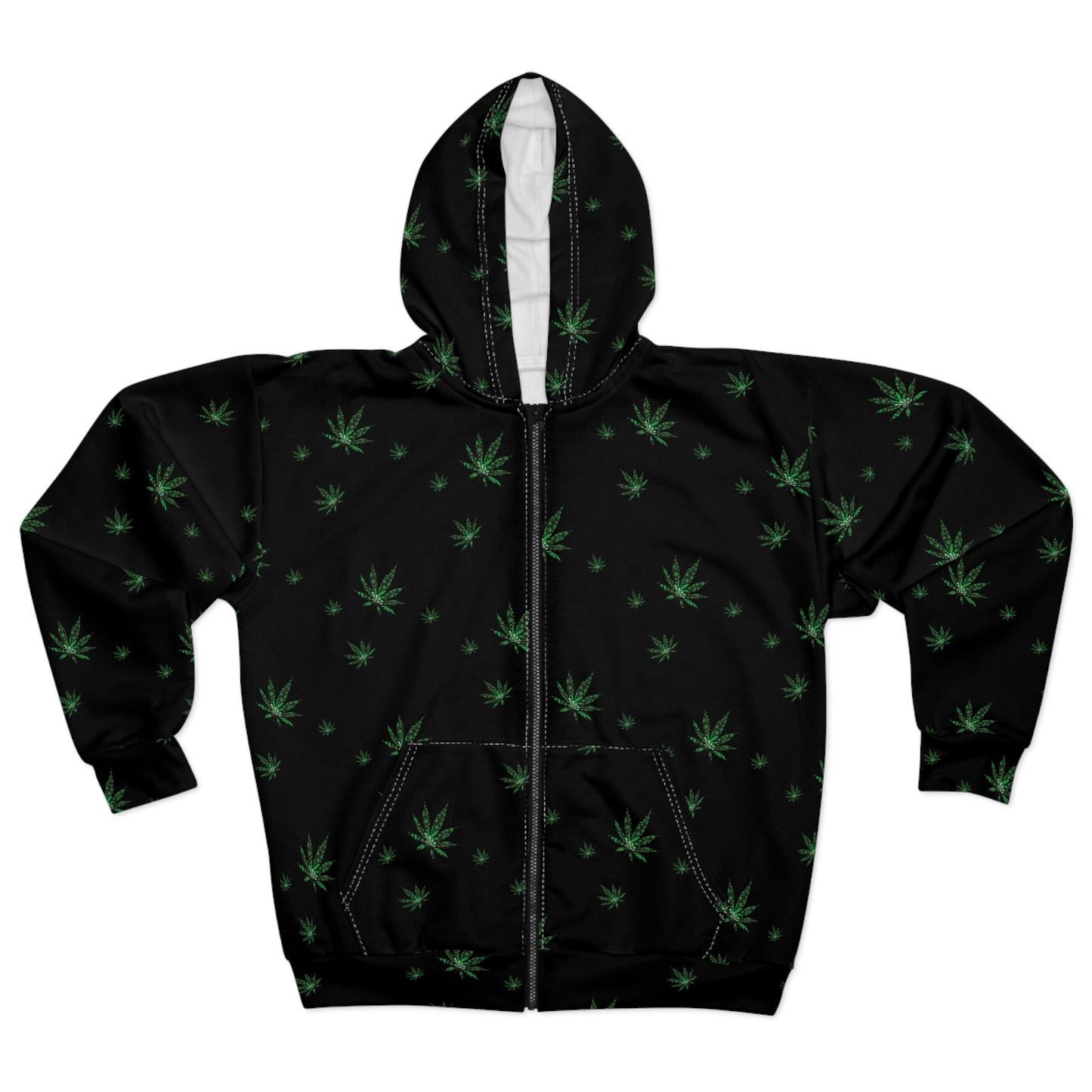Plant Leaves Unisex Zip Hoodie (AOP)