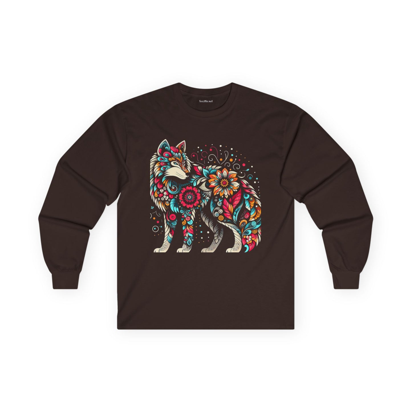 Wolf Floral1 Unisex Ultra Cotton Long Sleeve Tee