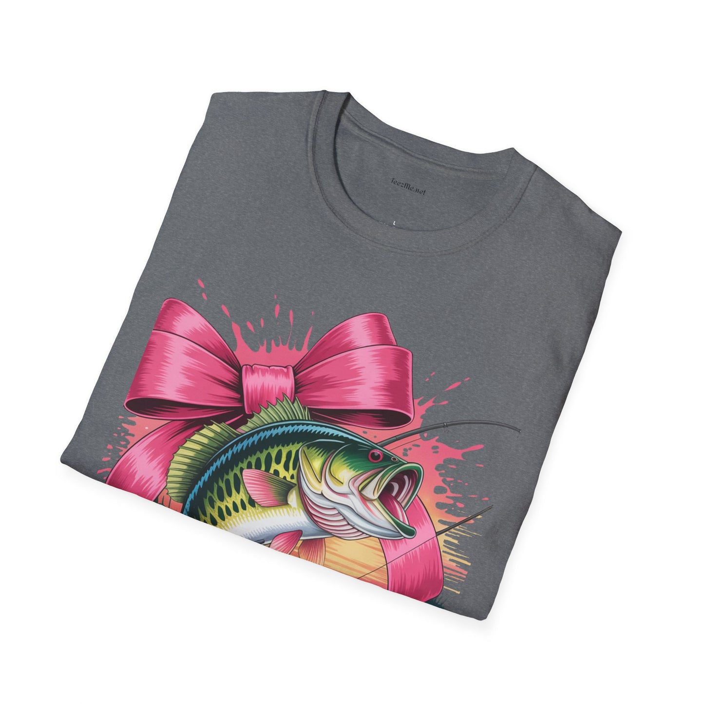 Fishing Girl - Unisex Softstyle T-Shirt 100% Cotton Graphic