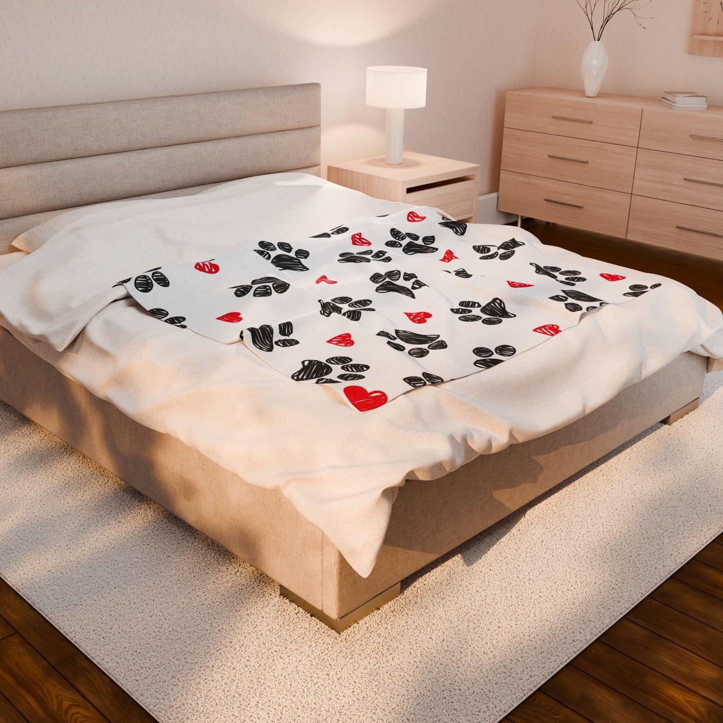Love Paws - Velveteen Plush Blanket birthday valentine gift