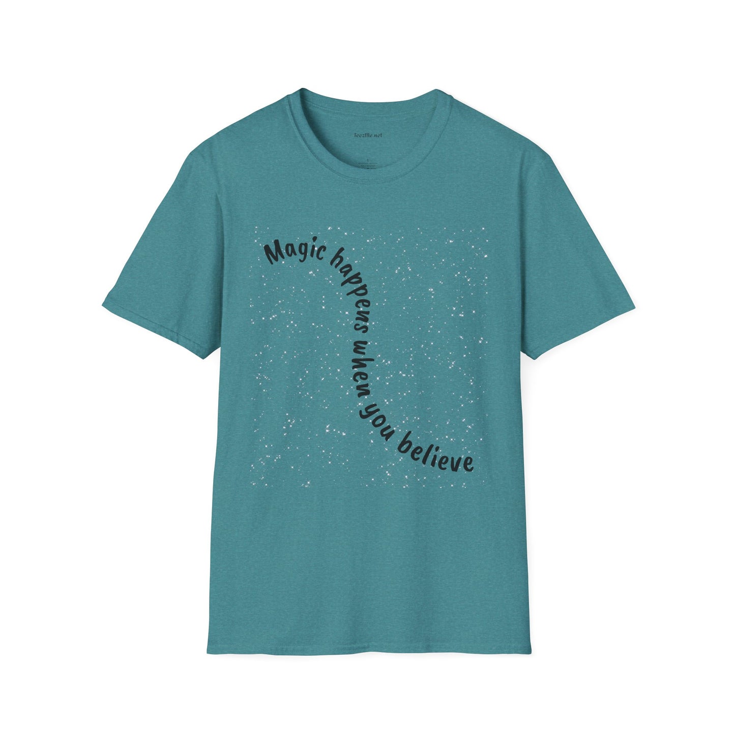 Magic happens when you believe - Unisex Softstyle T-Shirt 100% Cotton Graphic