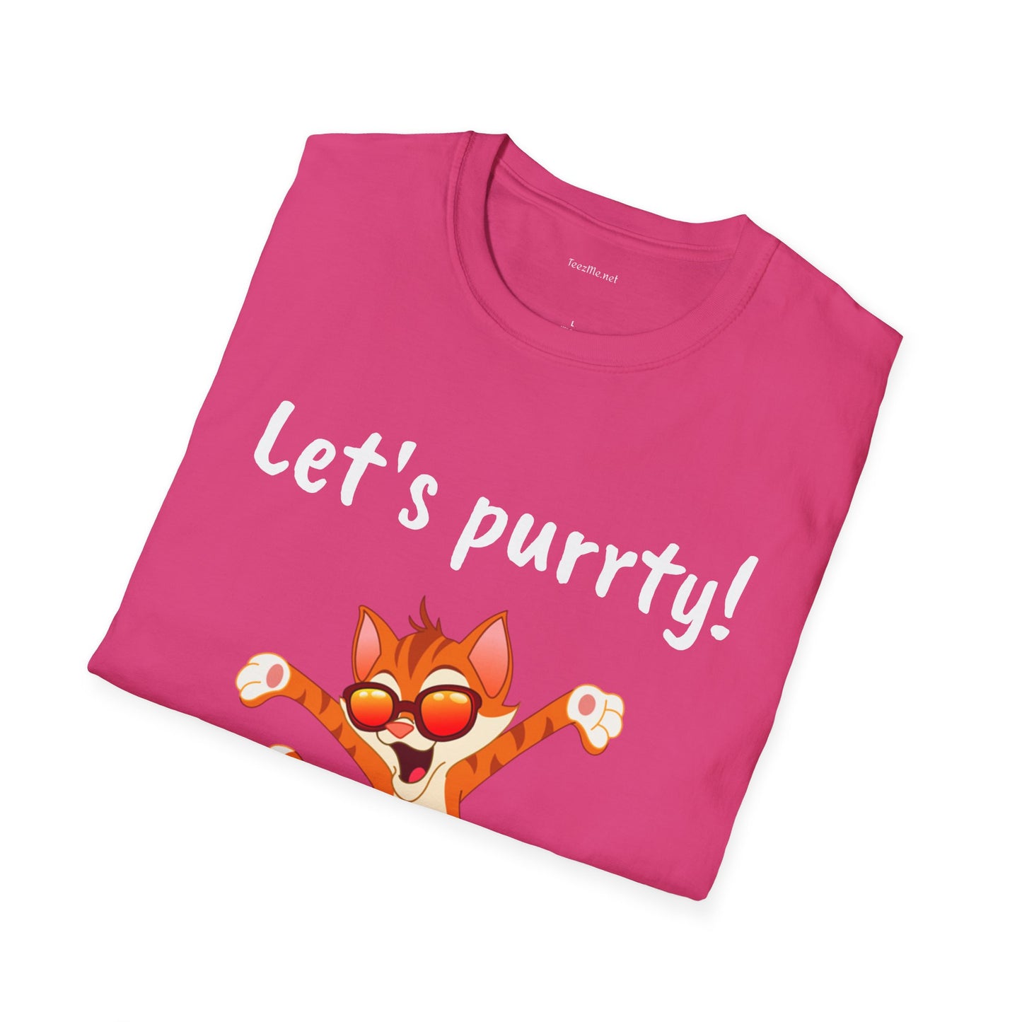 Let's purrty! - Unisex Softstyle T-Shirt 100% Cotton Graphic